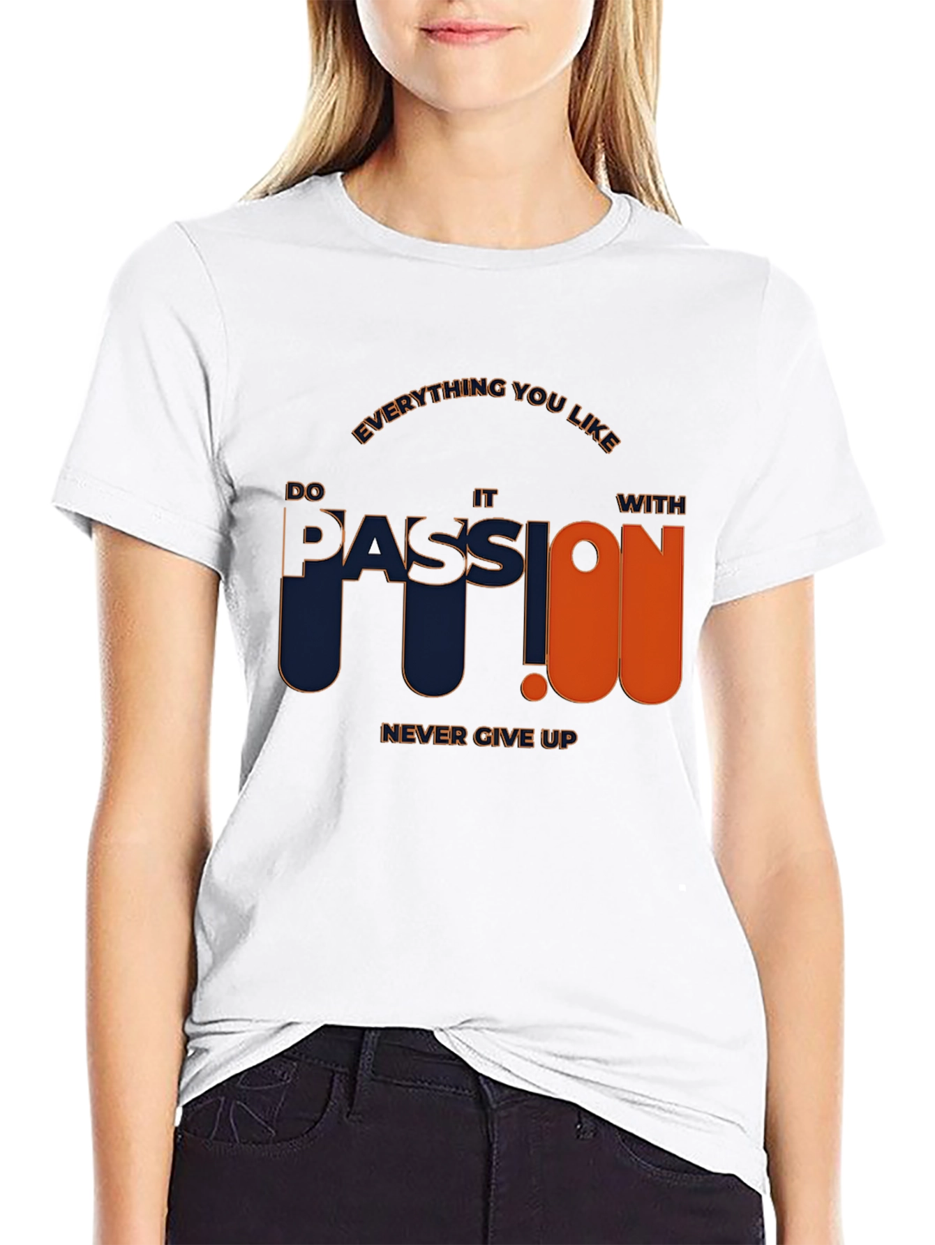 Motivational Passion Graphic Tee - Black