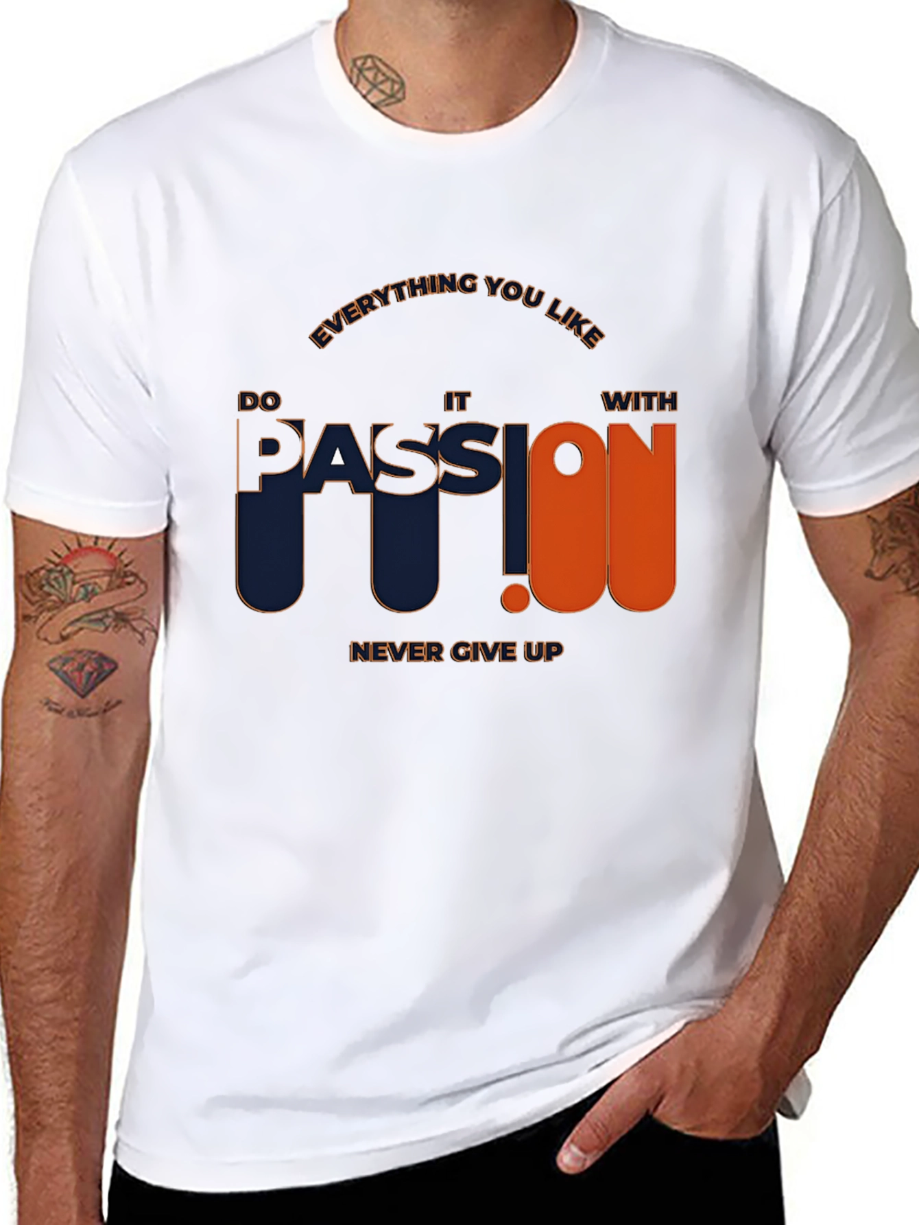 Motivational Passion Graphic Tee - Black