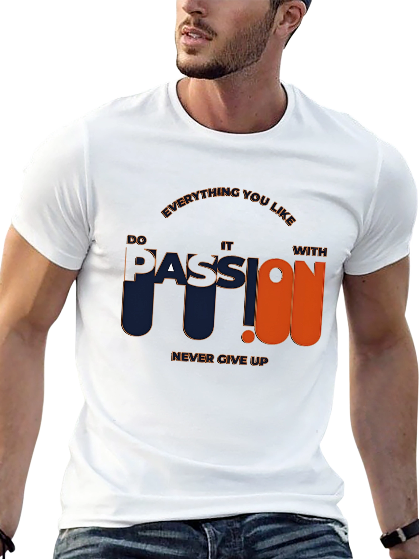 Motivational Passion Graphic Tee - Black
