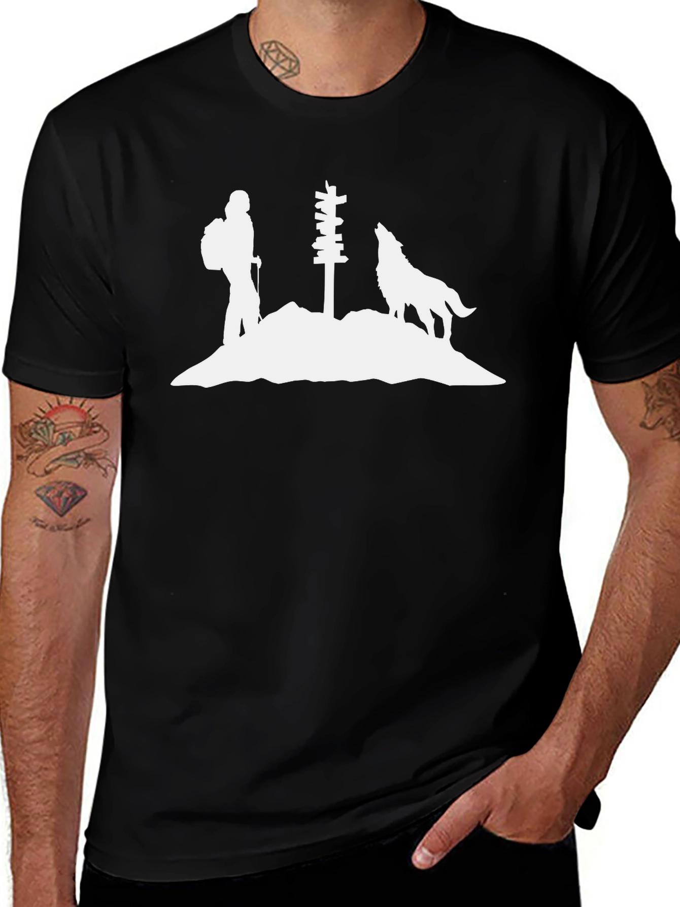 Hiking Wolf Graphic Tee - Adventure Awaits!