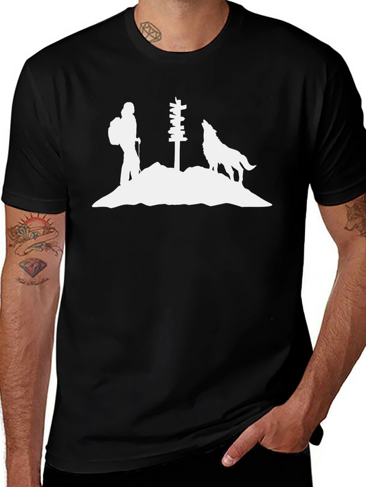 Hiking Wolf Graphic Tee - Adventure Awaits!