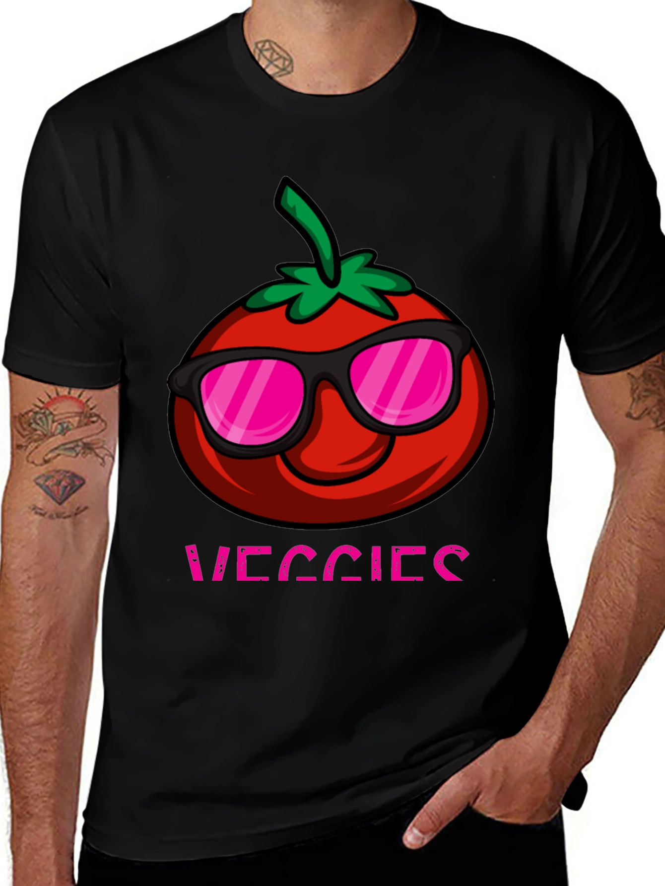 Funny Veggies Tomato Graphic T-Shirt