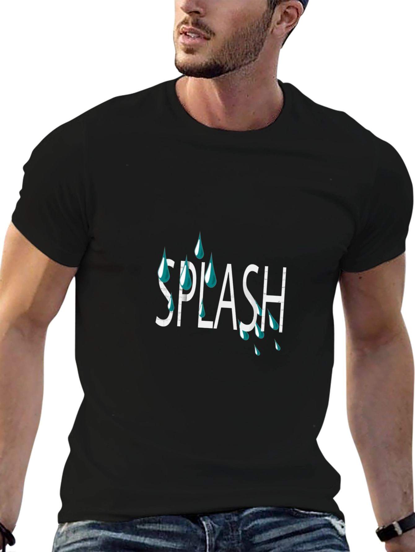 Splash Graphic Tee - Cool & Casual Black T-Shirt