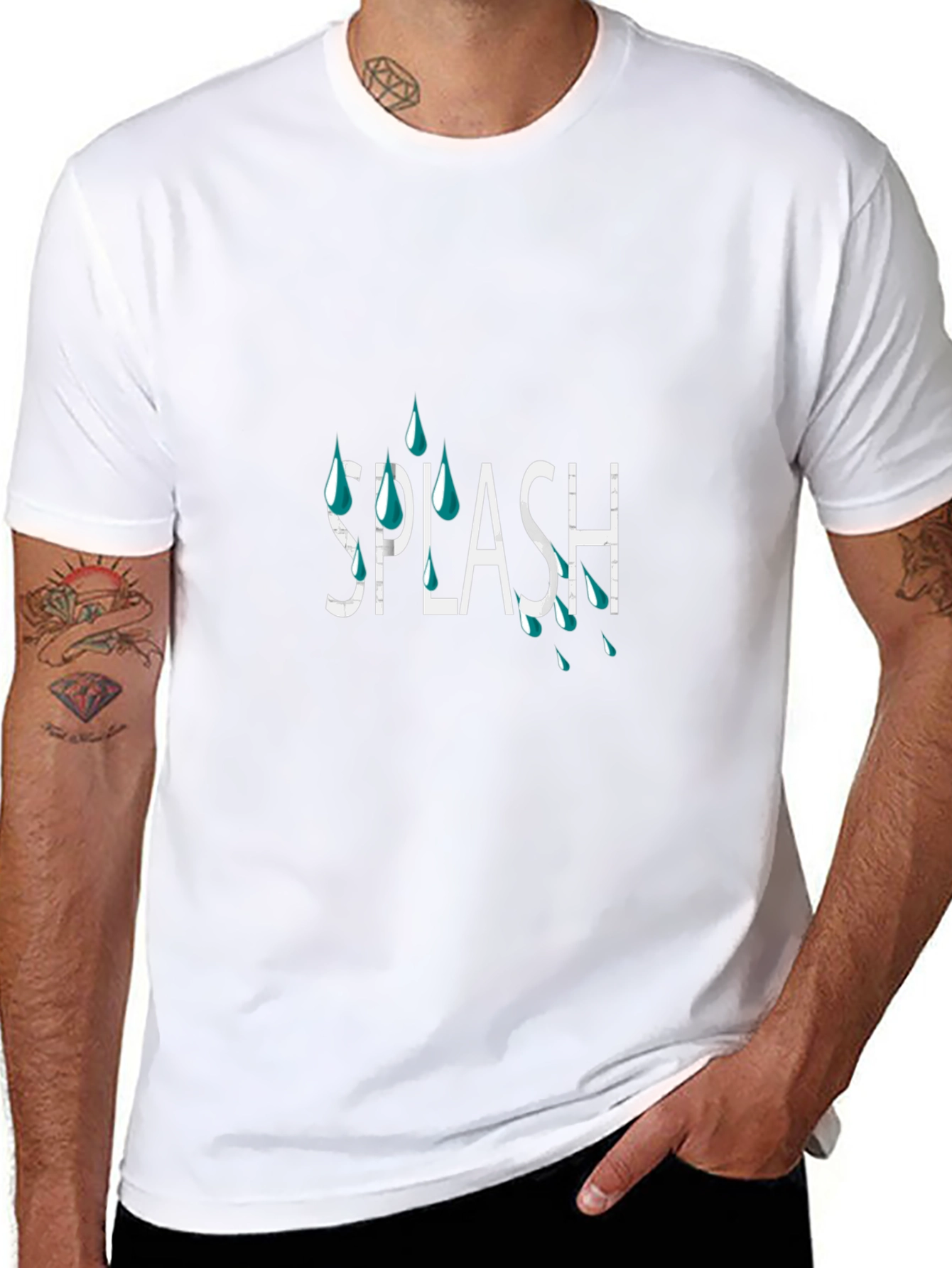Splash Graphic Tee - Cool & Casual Black T-Shirt