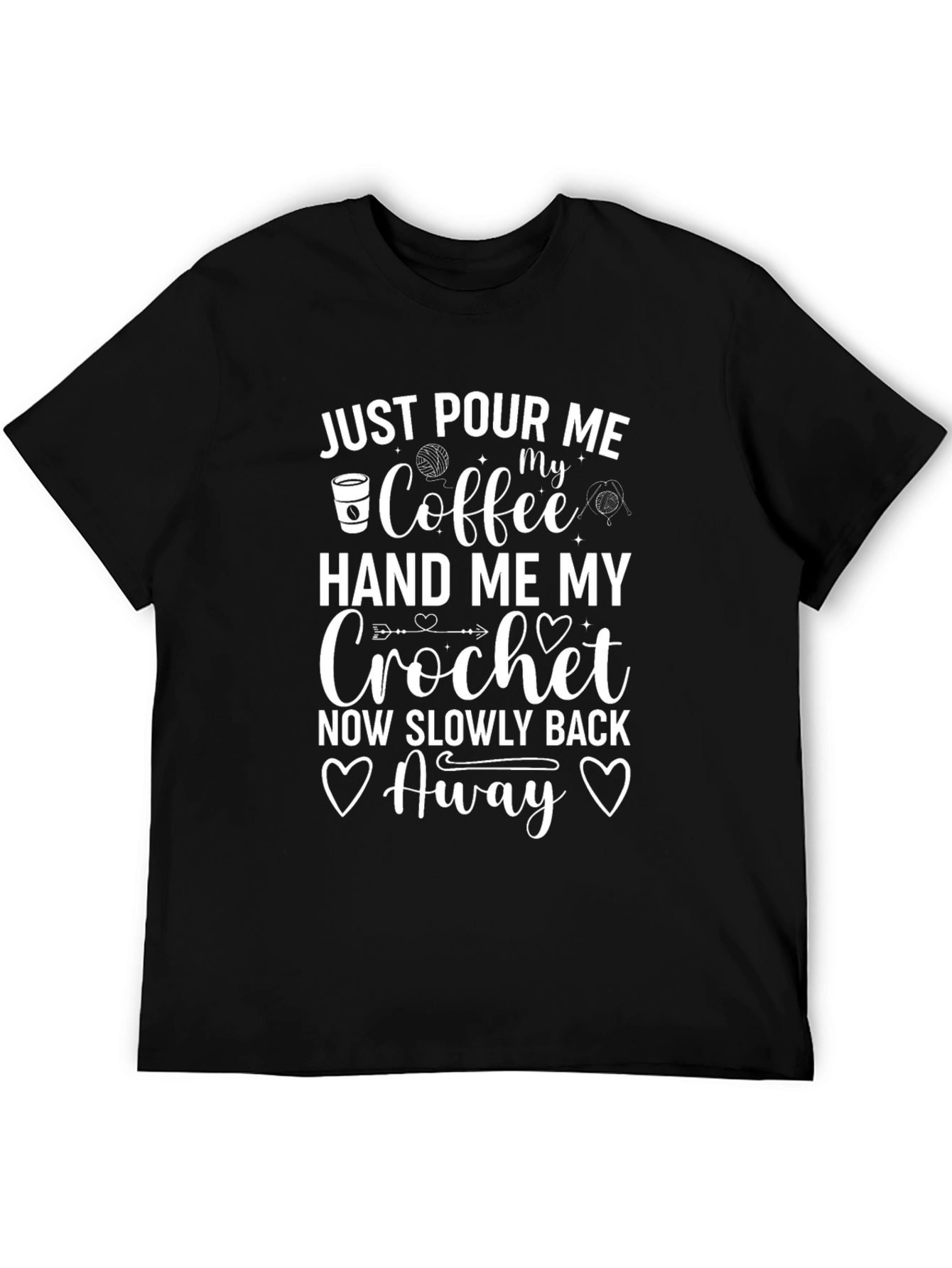 Funny Crochet T-Shirt: Coffee & Yarn Lover Gift