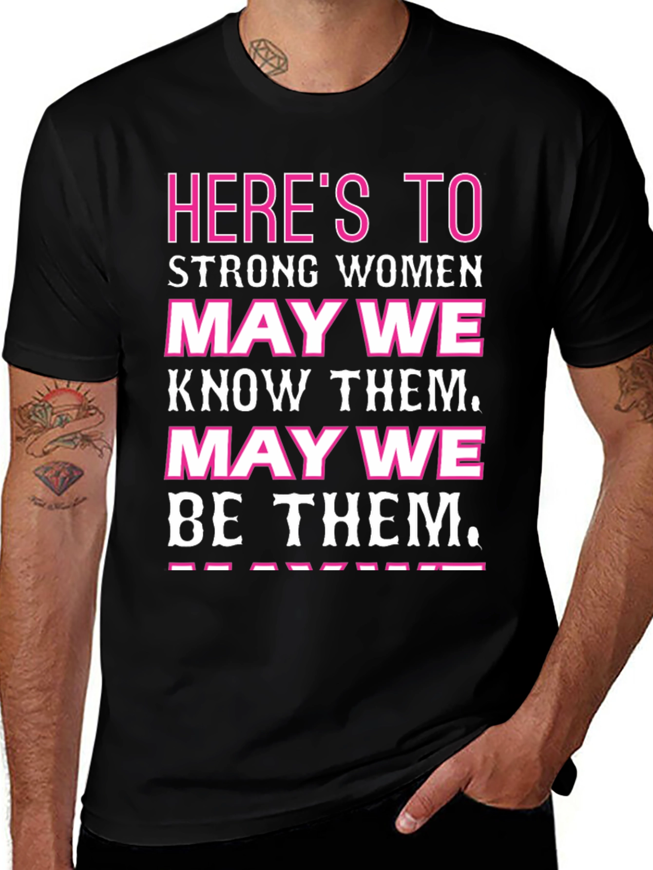 Heres to Strong Women Graphic Tee - Black