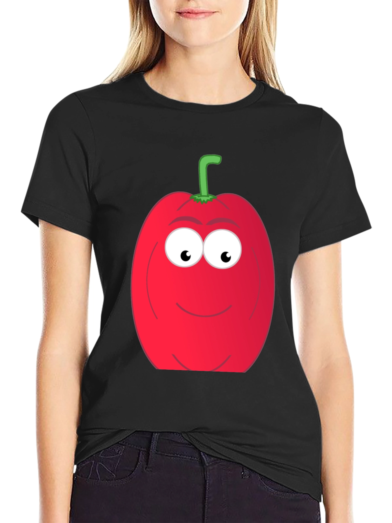 Funny Red Pepper Cartoon T-Shirt