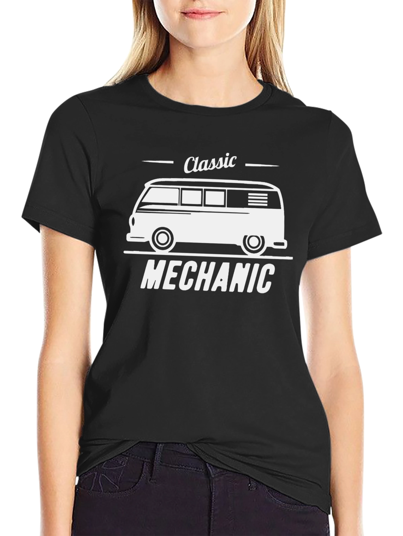 Classic Mechanic T-Shirt: VW Bus Design