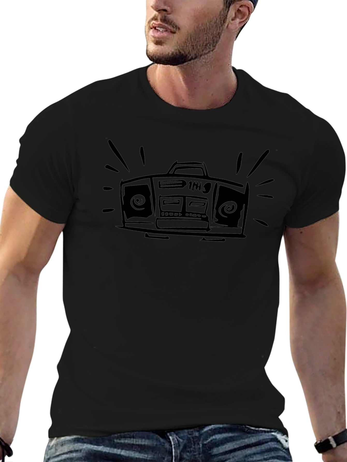 Boombox Graphic T-Shirt - Retro Style