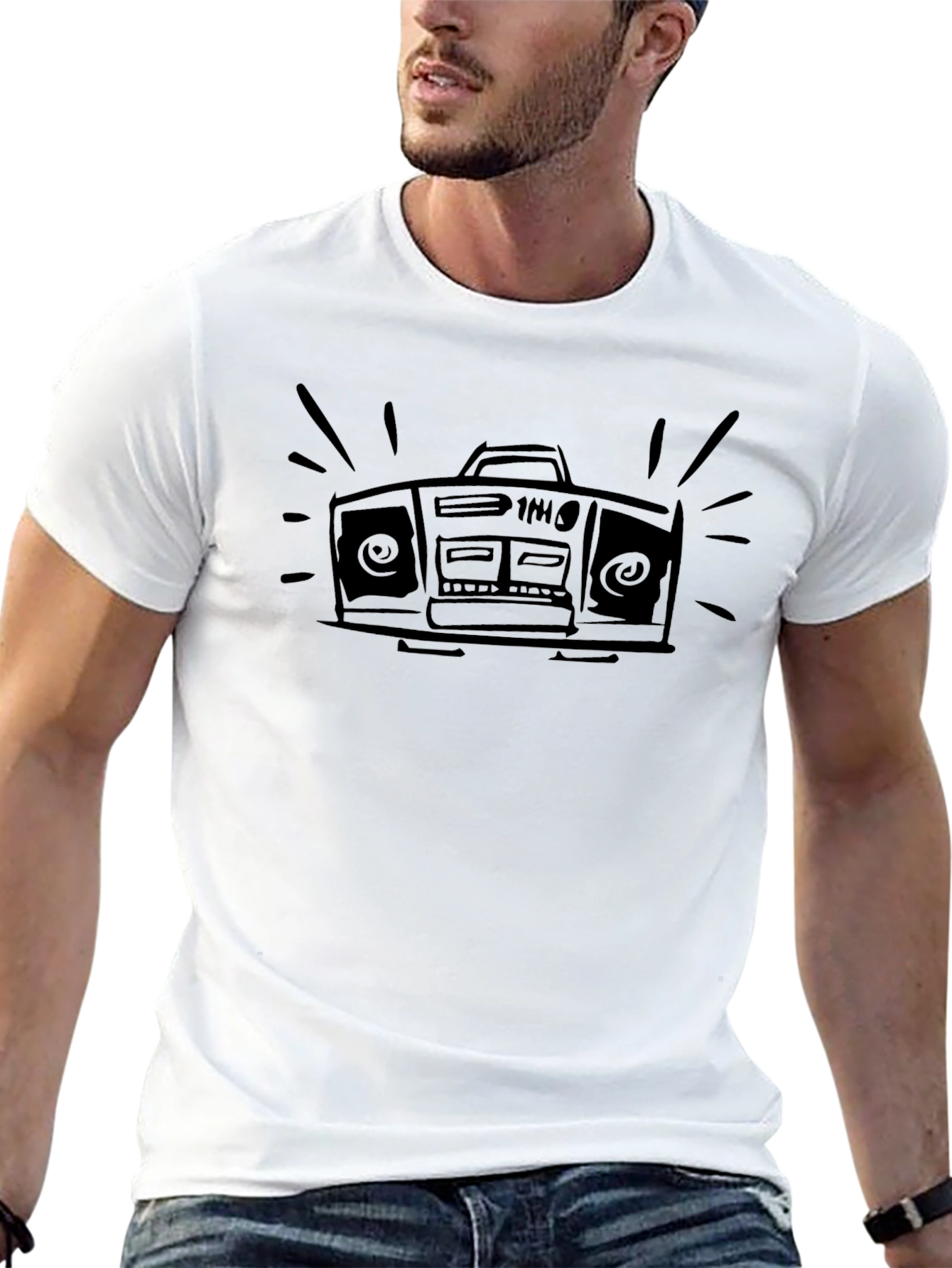 Boombox Graphic T-Shirt - Retro Style