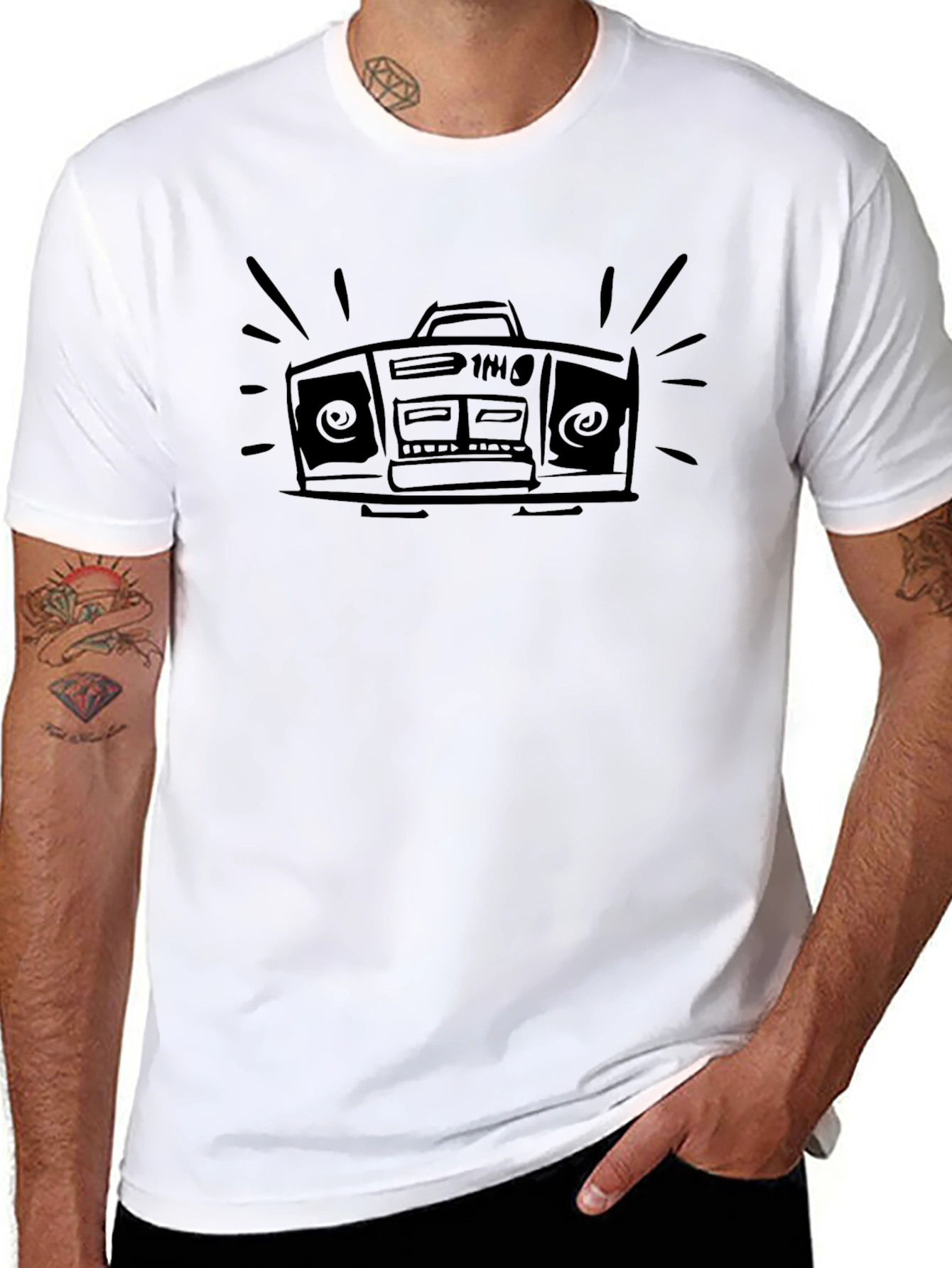 Boombox Graphic T-Shirt - Retro Style