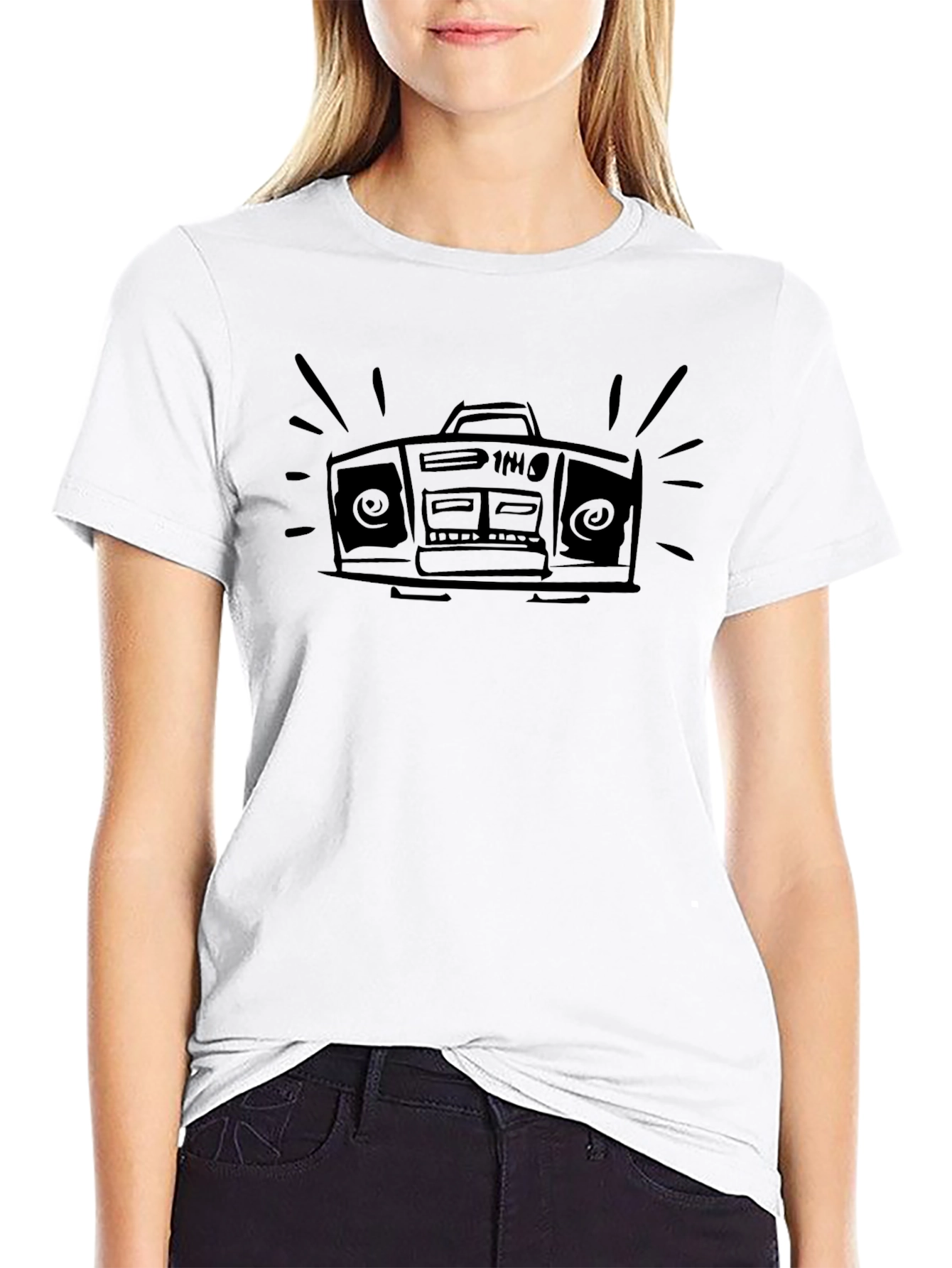 Boombox Graphic T-Shirt - Retro Style