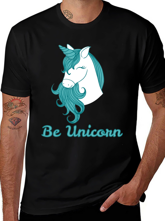 Be Unicorn T-Shirt - Black Cotton Tee