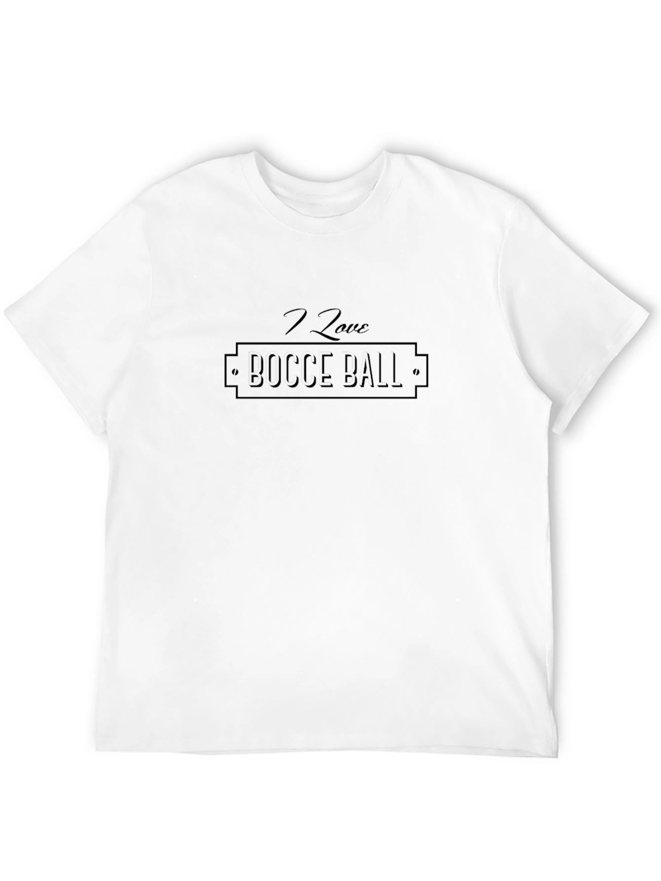 I Love Bocce Ball Black T-Shirt