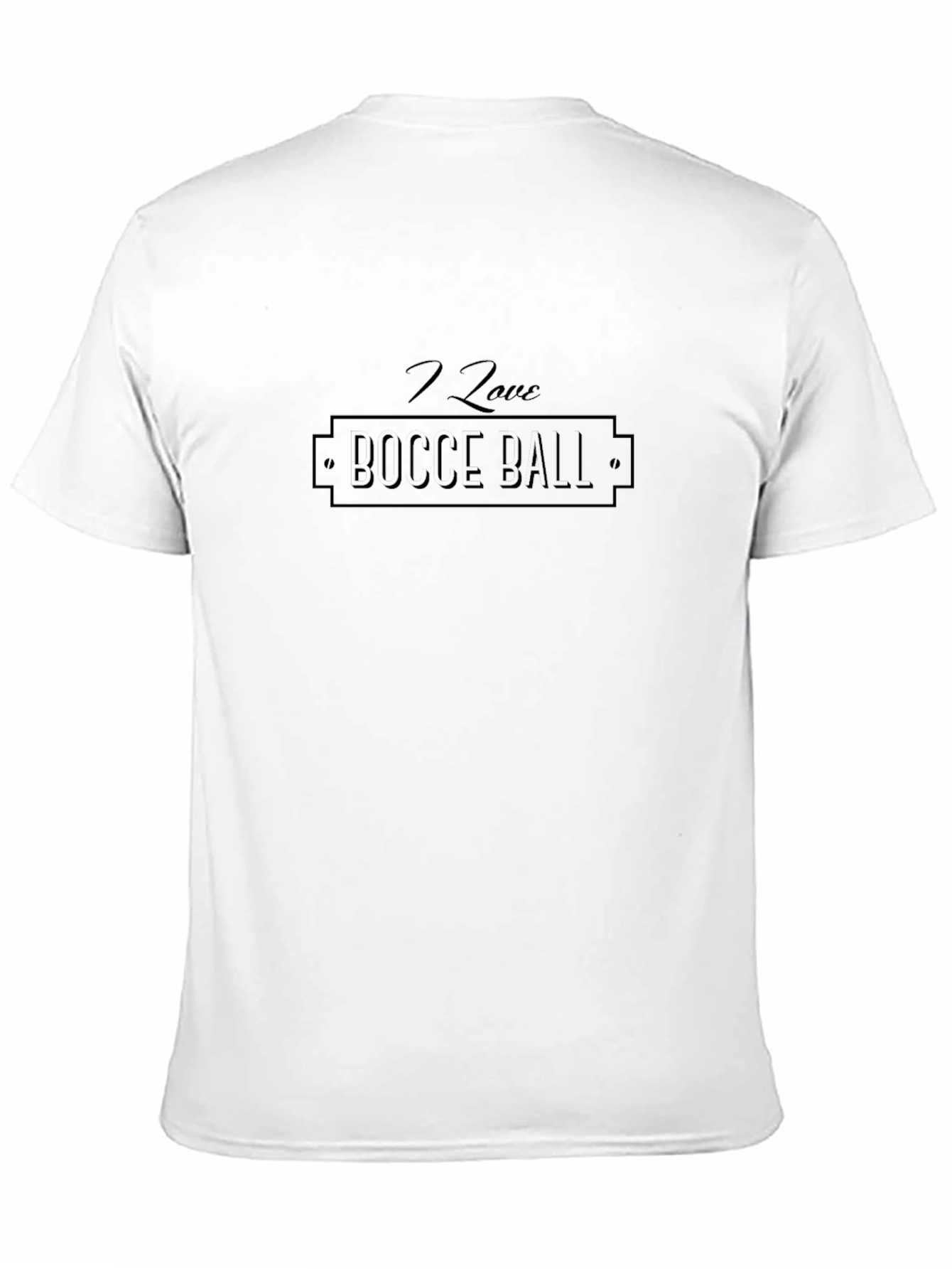 I Love Bocce Ball Black T-Shirt
