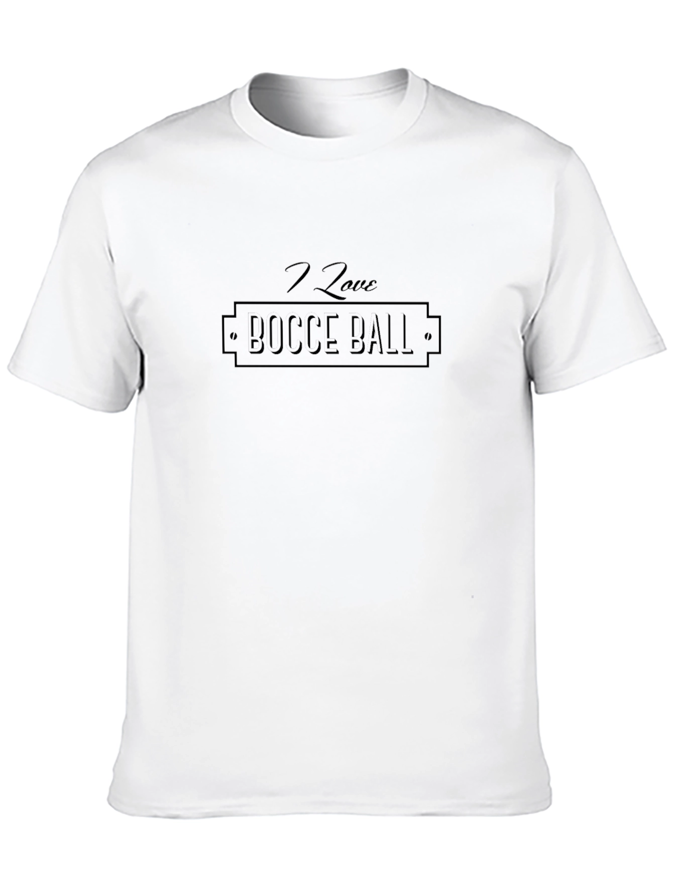 I Love Bocce Ball Black T-Shirt