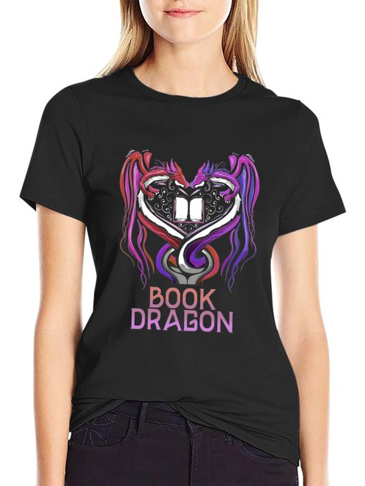 Book Dragon Graphic Tee - Fantasy Lover T-Shirt