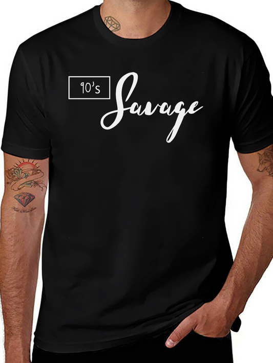 90s Savage Graphic Tee - Black Cotton T-Shirt
