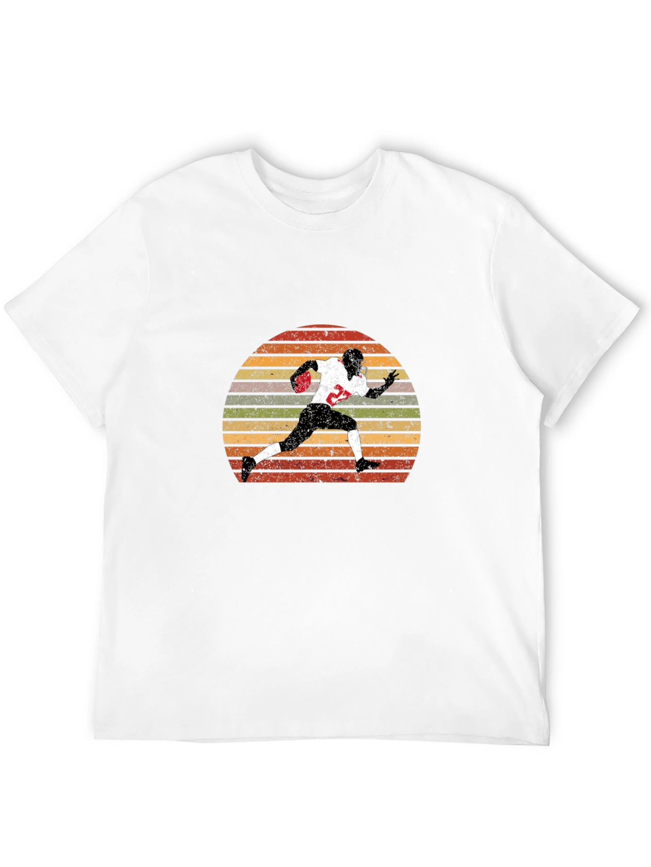 Retro Football Player Sunset Graphic T-Shirt