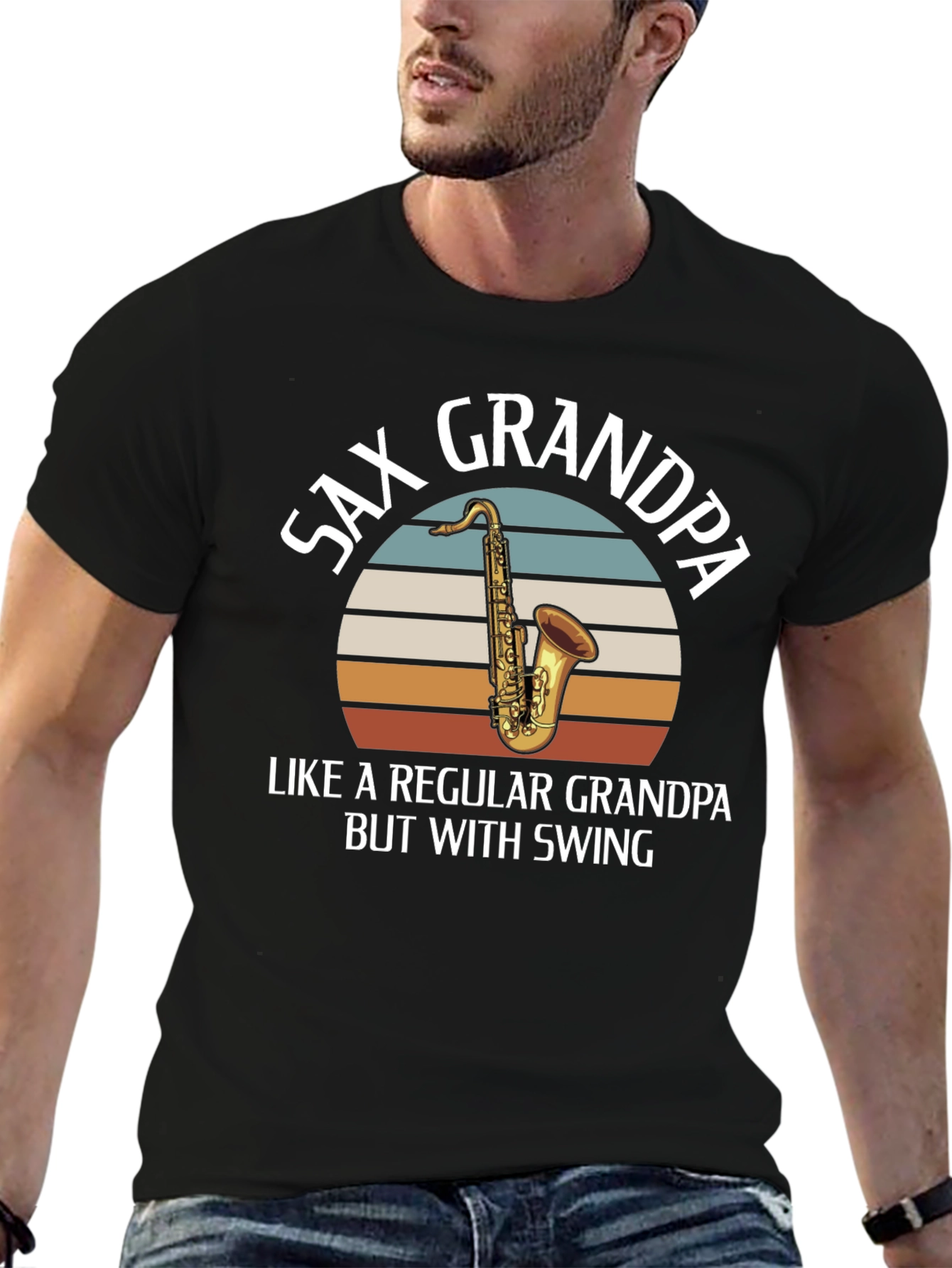 Saxophone Grandpa T-Shirt - Swingin Style!
