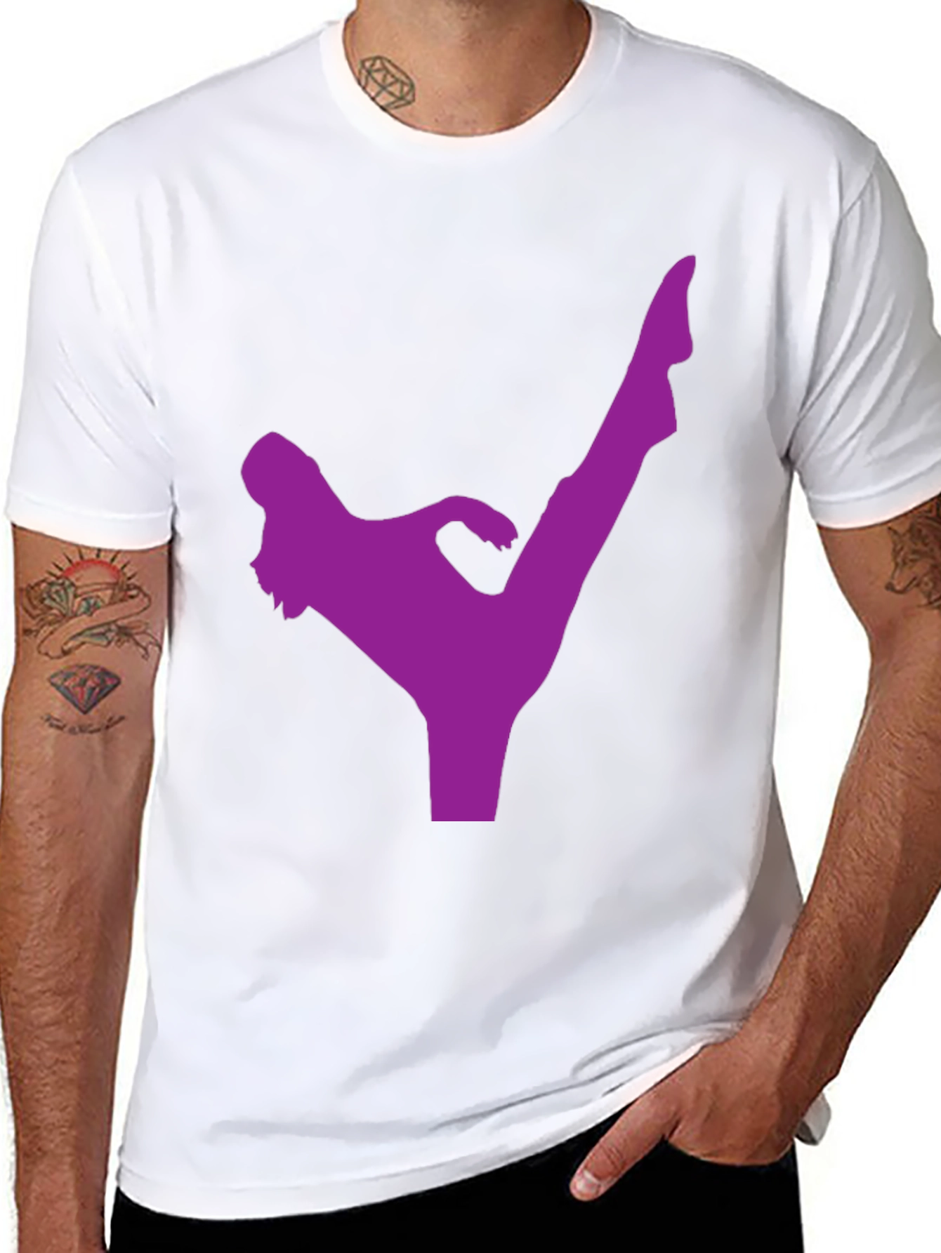 Kick Silhouette T-Shirt - Black Martial Arts Tee