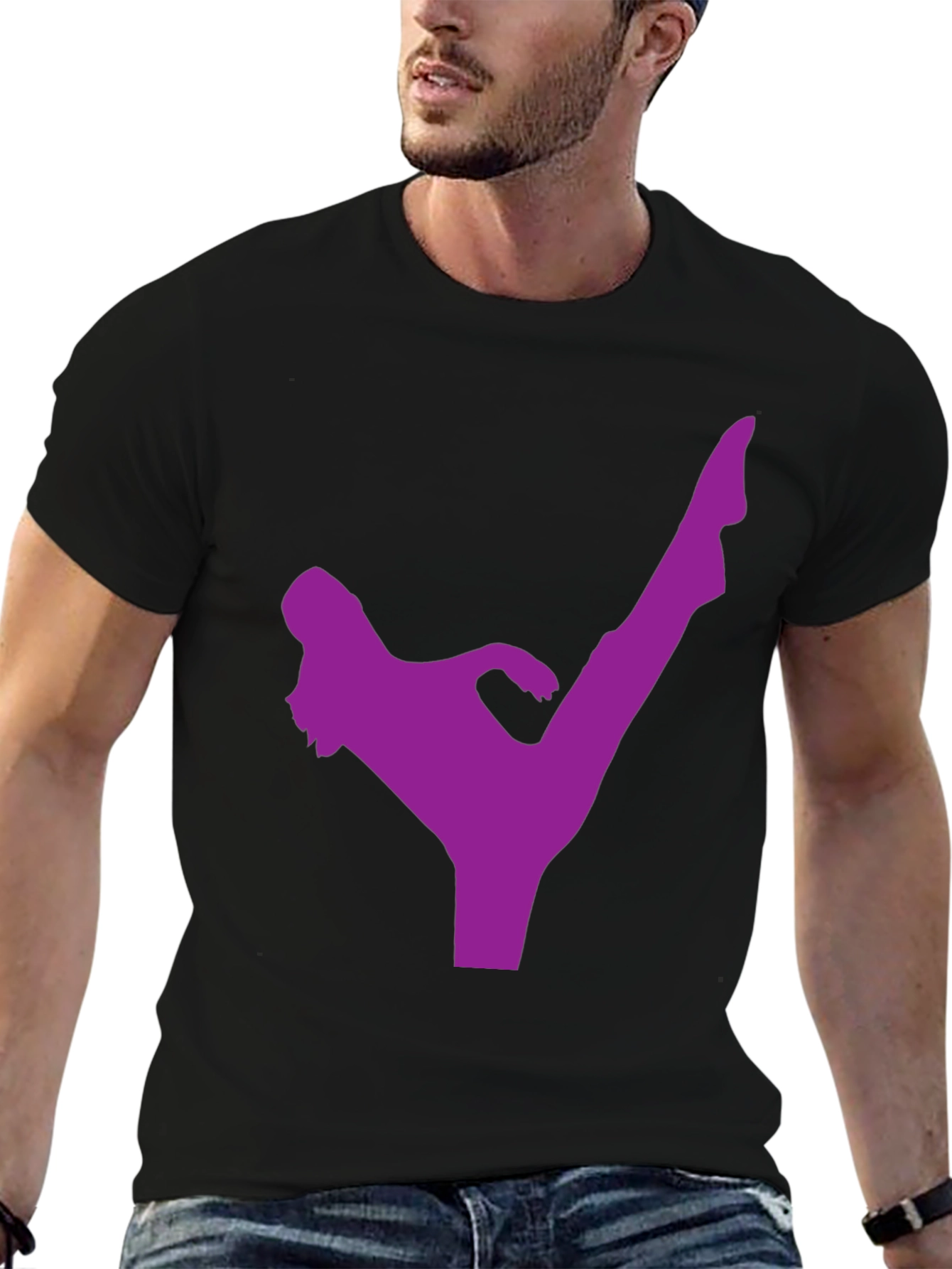 Kick Silhouette T-Shirt - Black Martial Arts Tee
