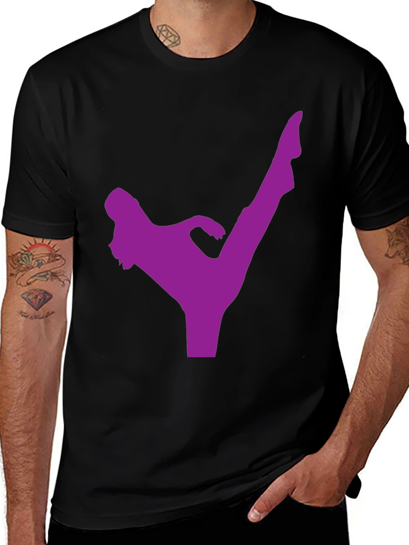 Kick Silhouette T-Shirt - Black Martial Arts Tee