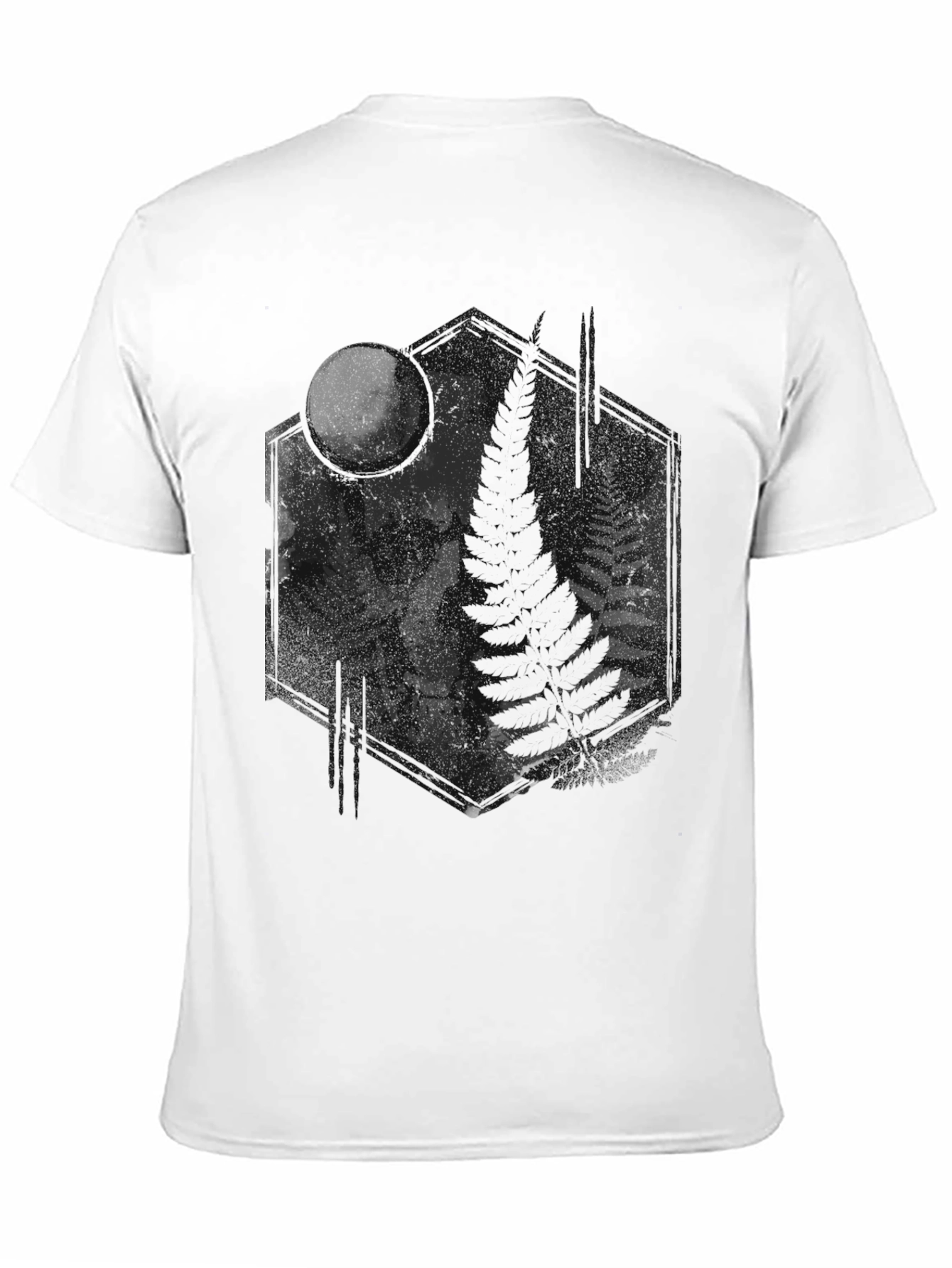 Dark Moon Skull Fern Graphic Tee - Black
