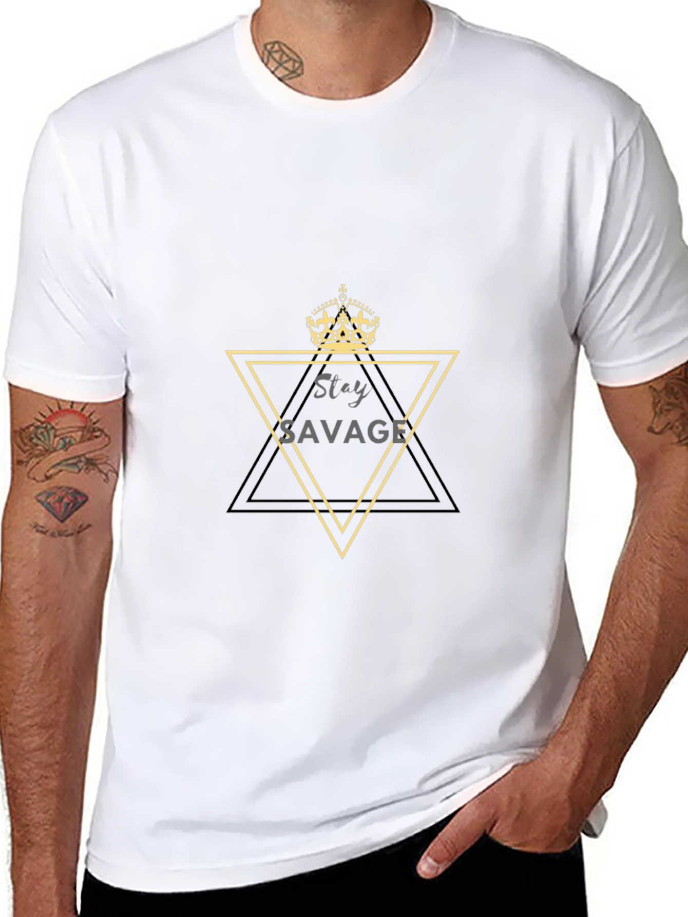Stay Savage Mens Black Graphic Tee