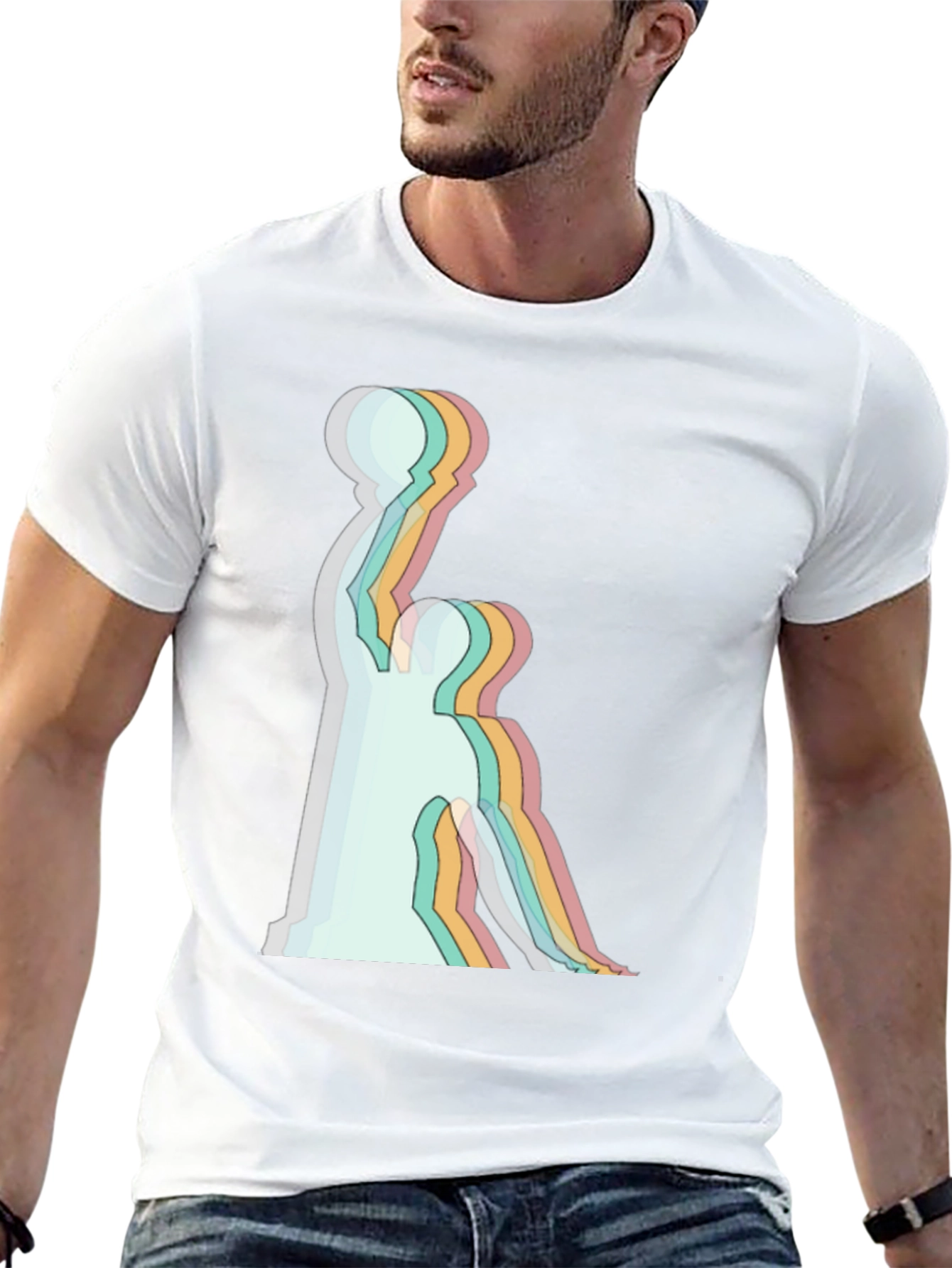 Retro Basketball Player Graphic Tee - Black Cotton T-Shirt