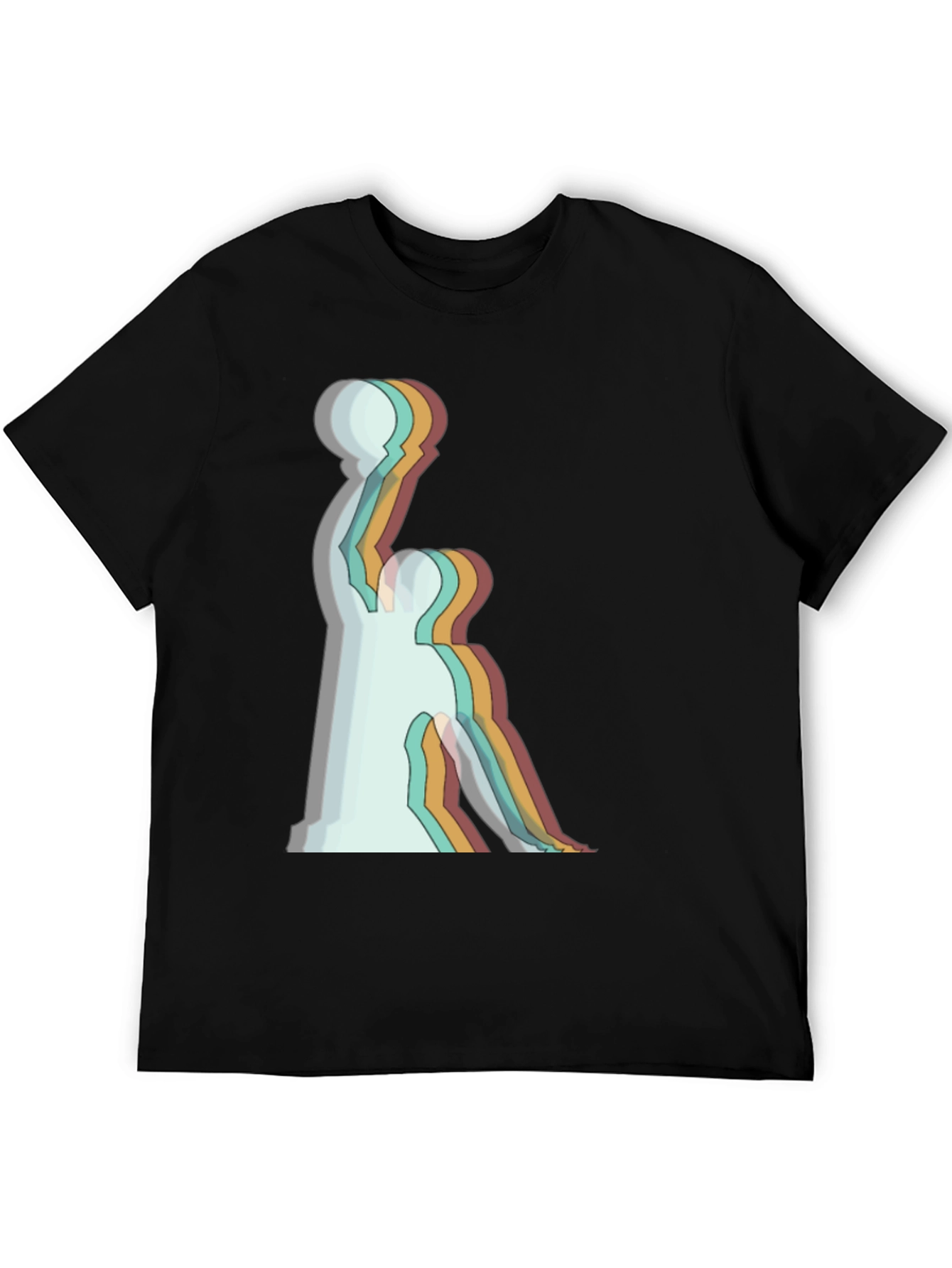 Retro Basketball Player Graphic Tee - Black Cotton T-Shirt