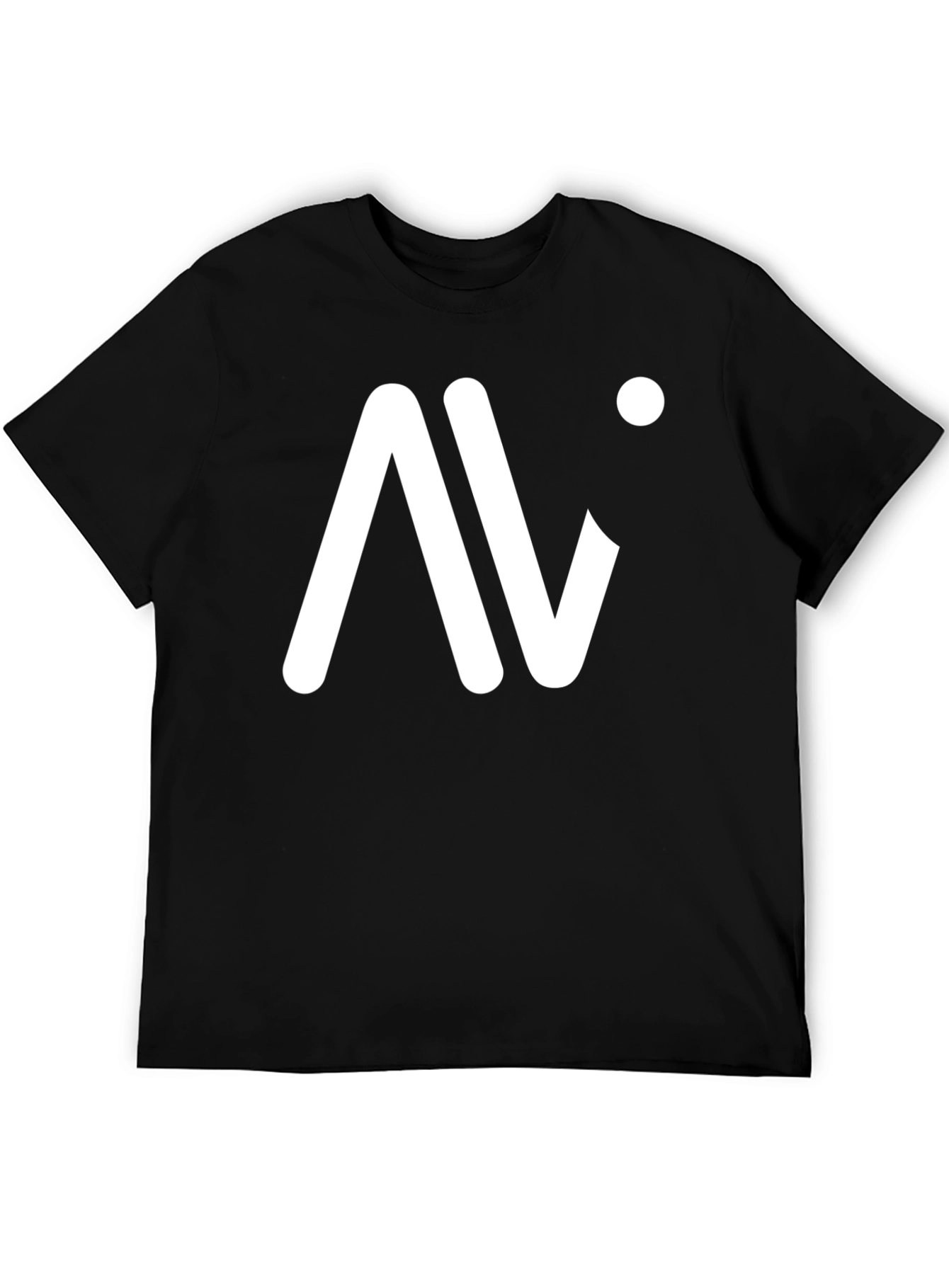 Modern Graphic Tee - Black Cotton Blend Casual Wear