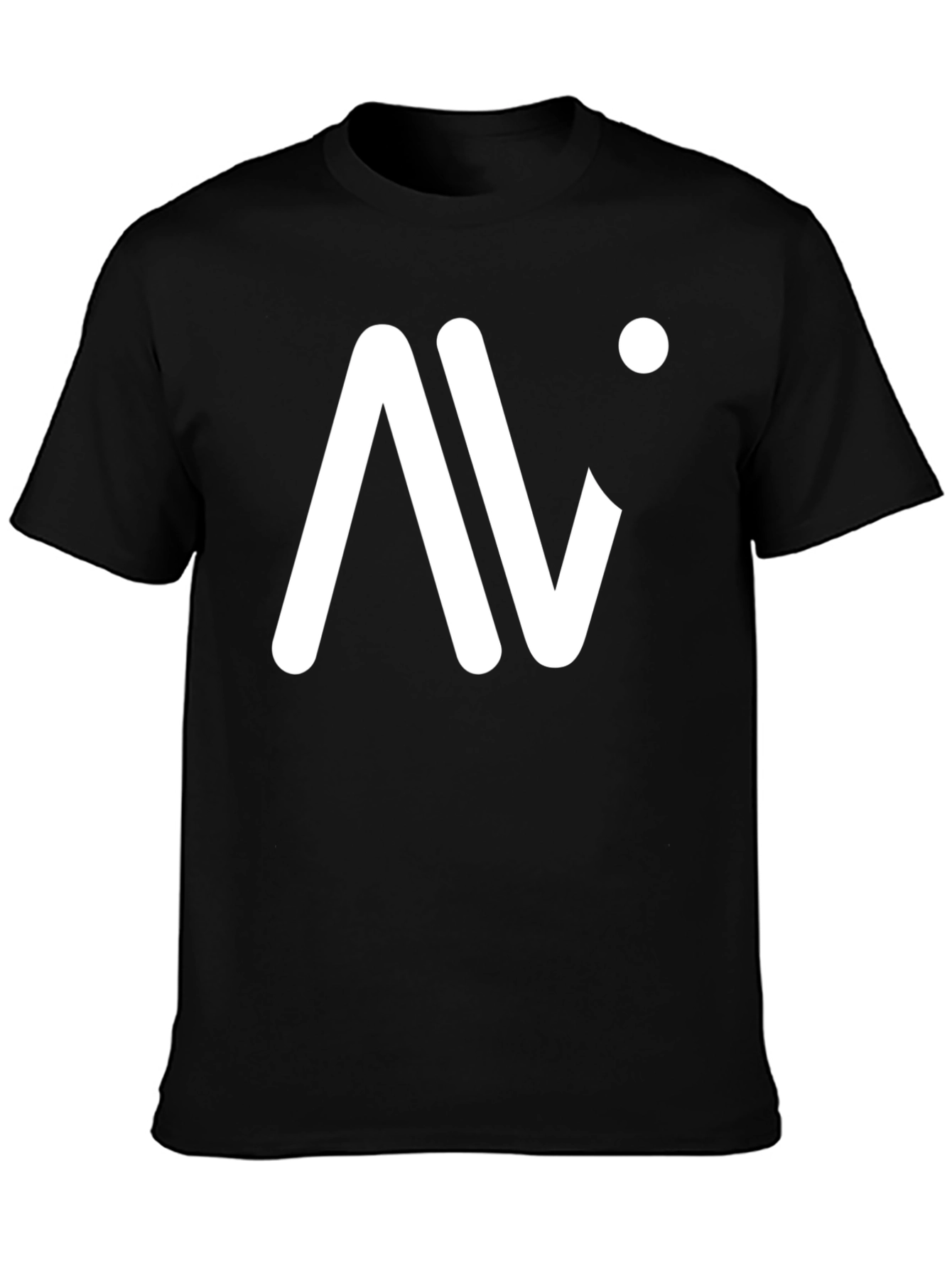 Modern Graphic Tee - Black Cotton Blend Casual Wear