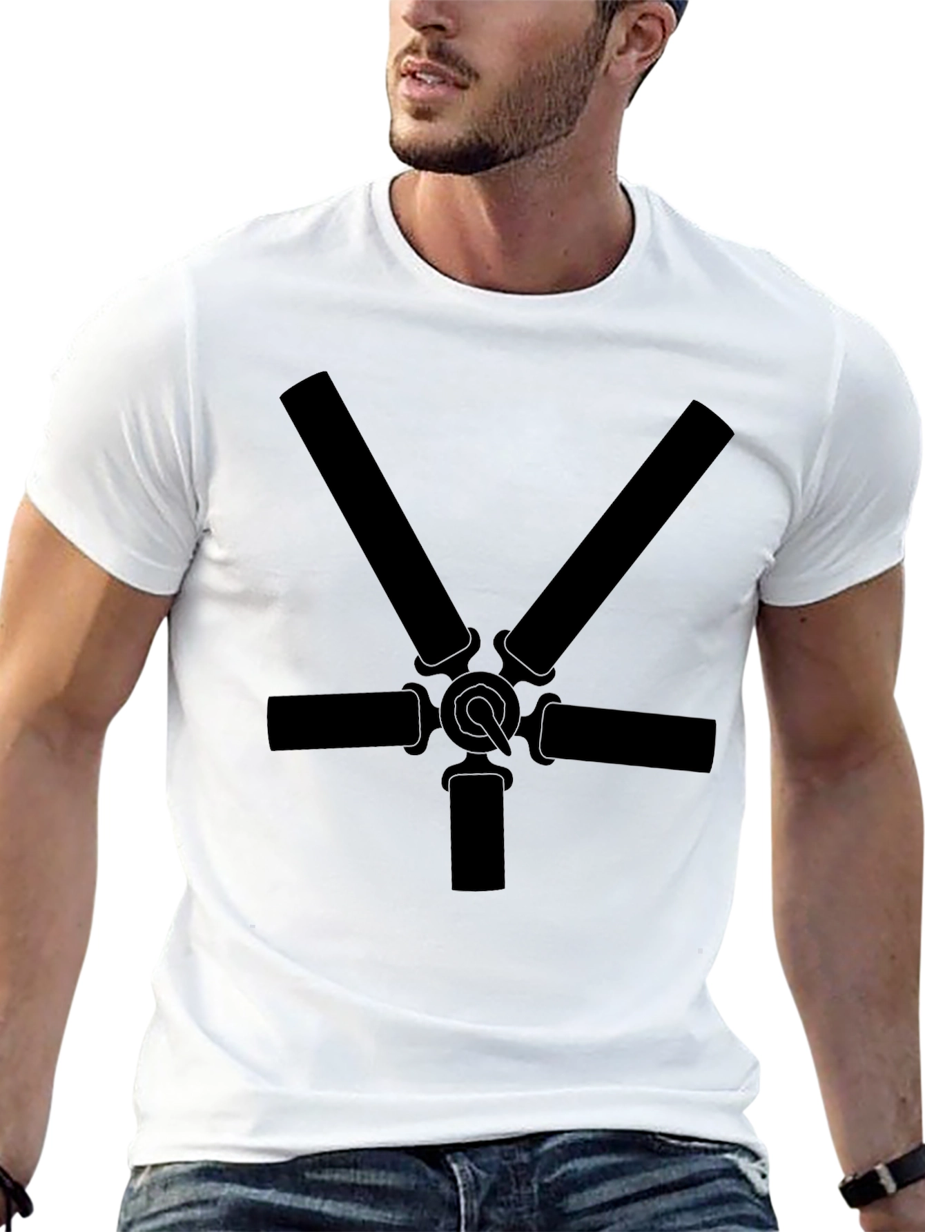 Black T-Shirt with Unique Graphic Design