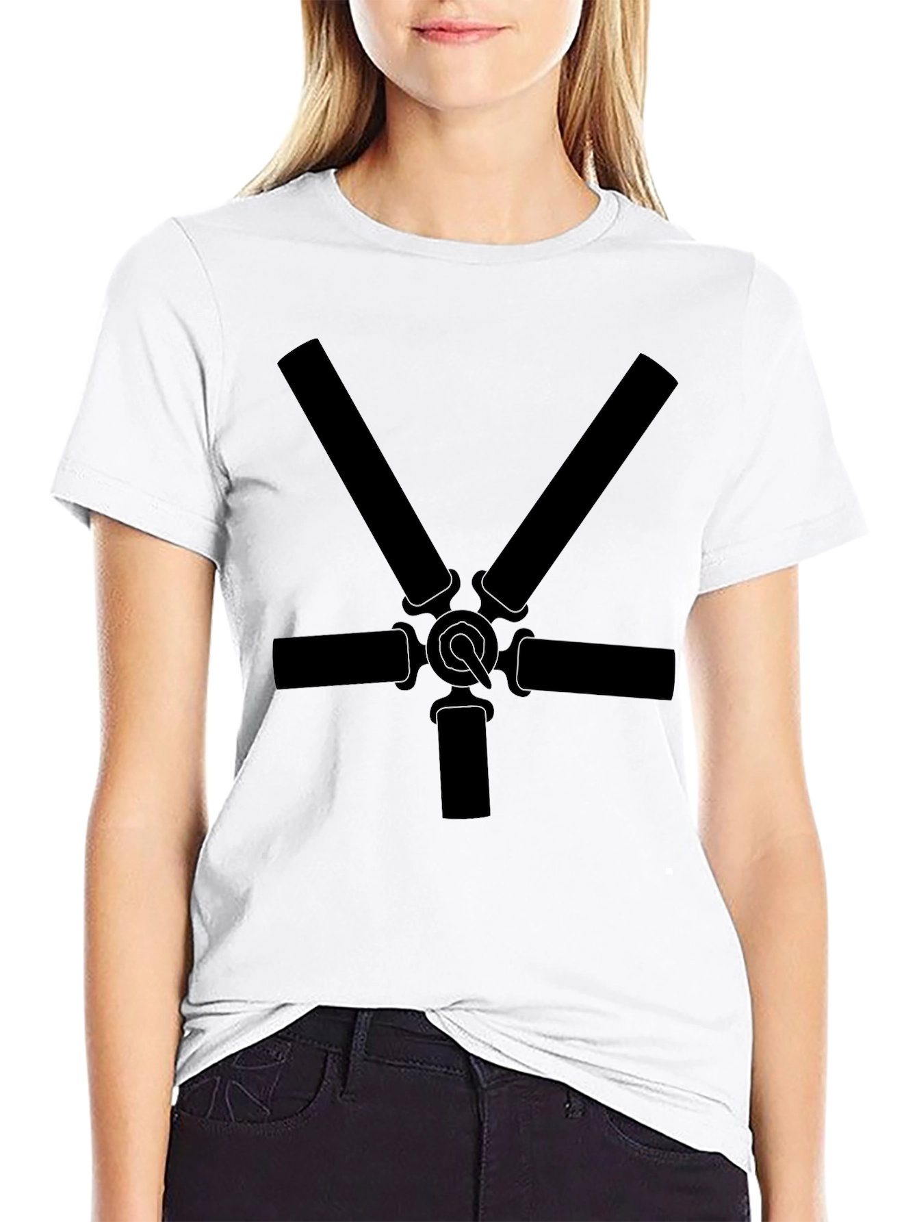 Black T-Shirt with Unique Graphic Design