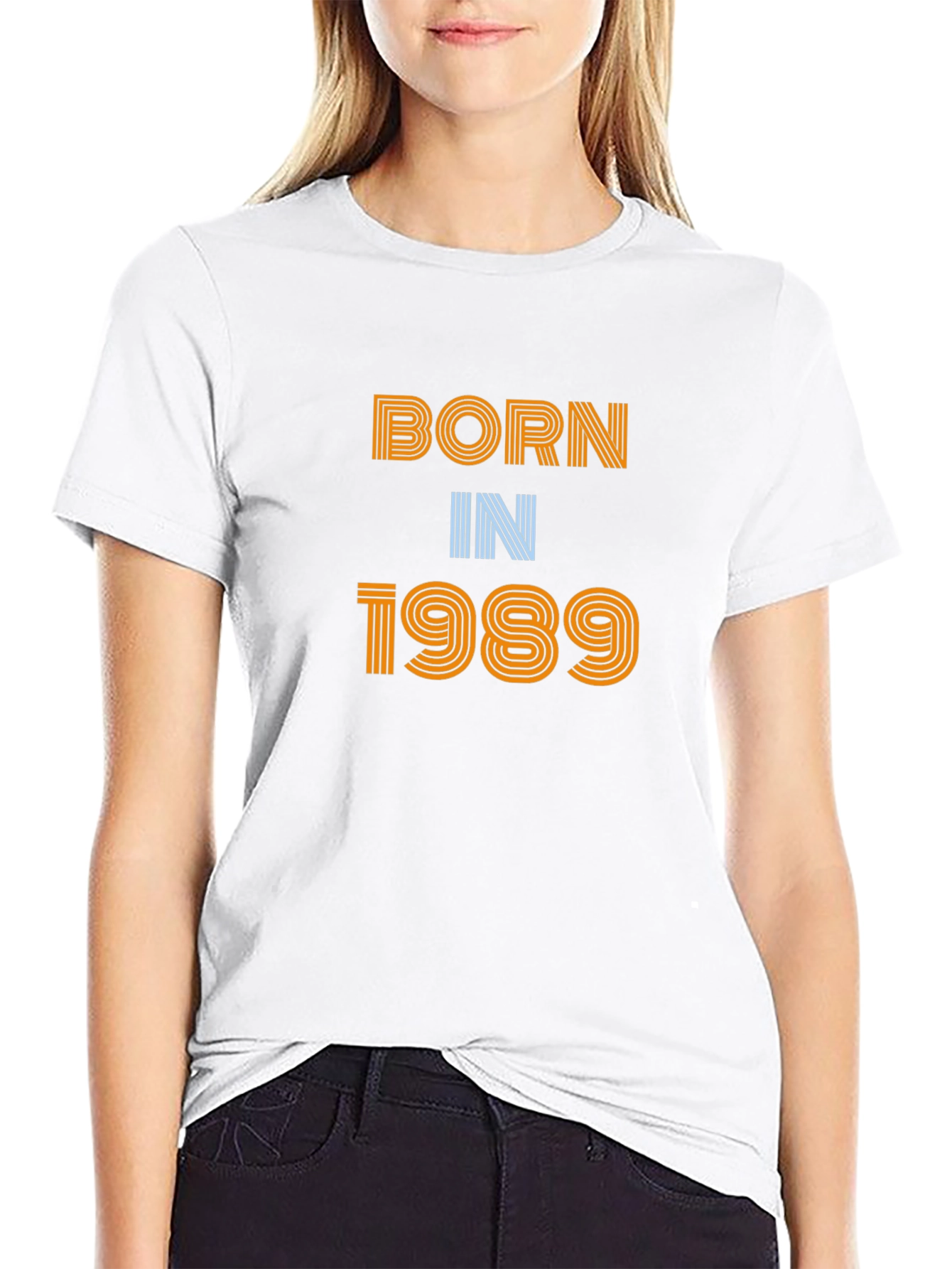 Born in 1989 Black Graphic Tee