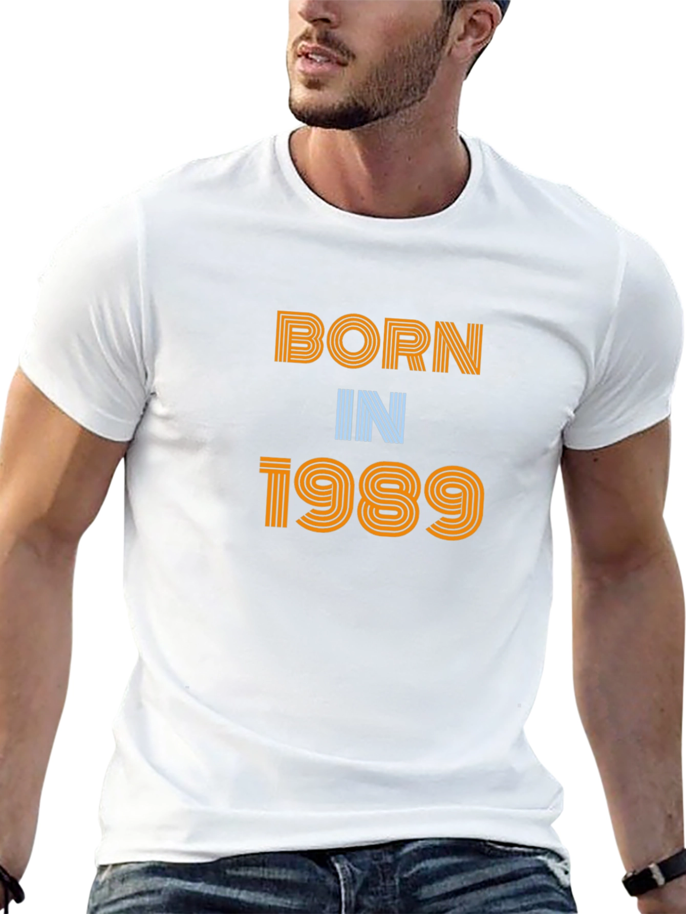 Born in 1989 Black Graphic Tee