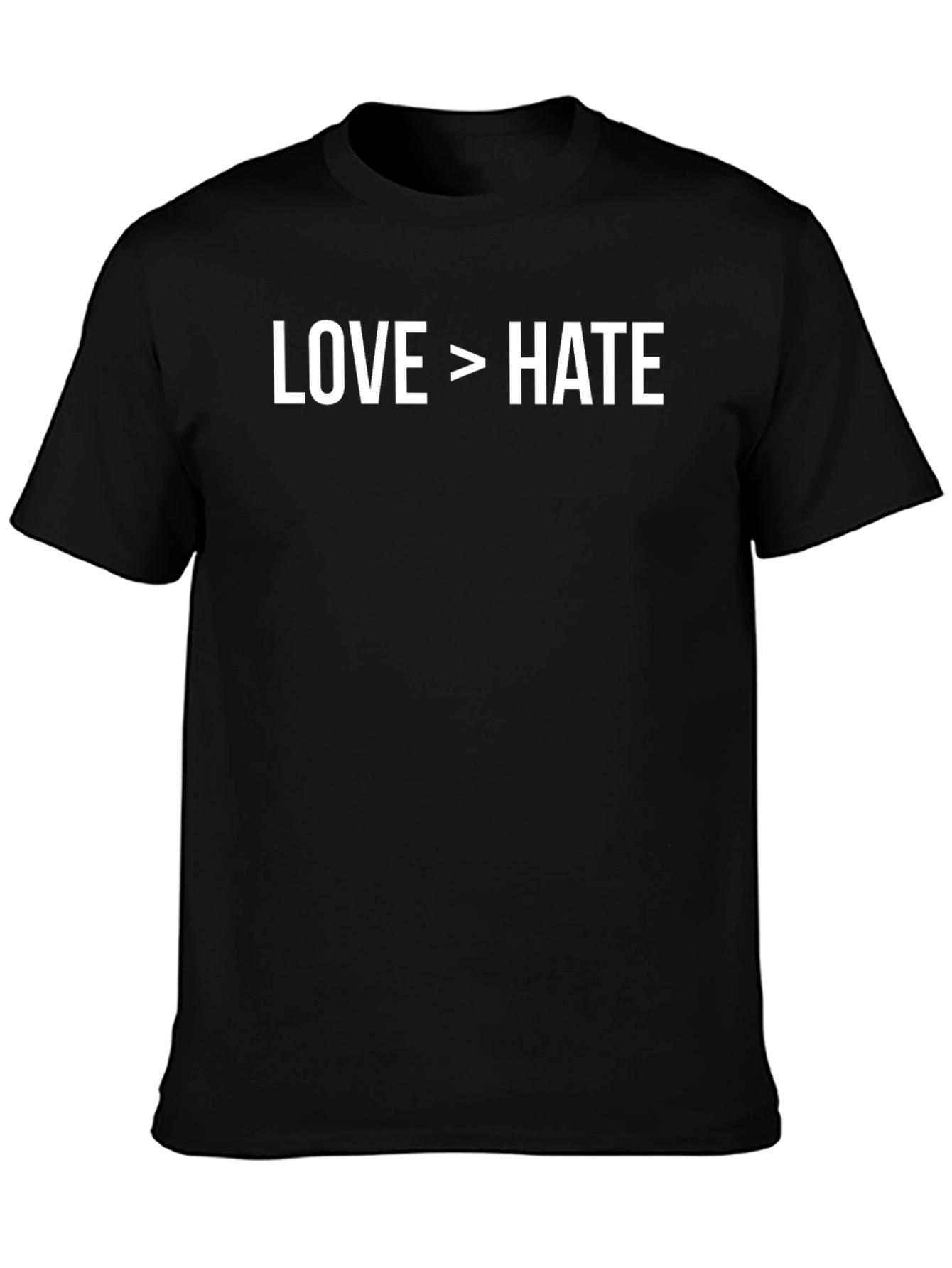 Love Over Hate Graphic Tee - Black Cotton T-Shirt