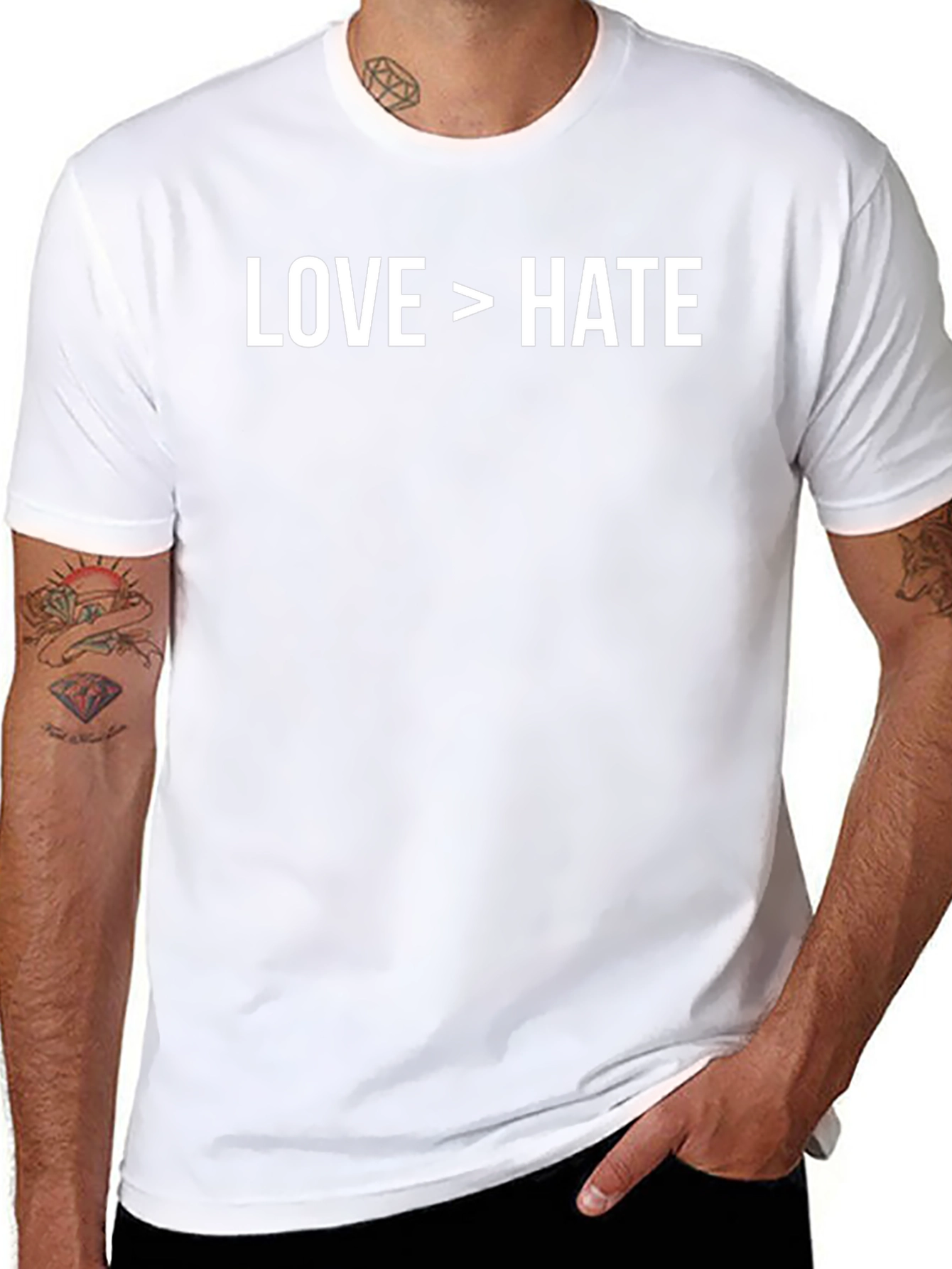 Love Over Hate Graphic Tee - Black Cotton T-Shirt