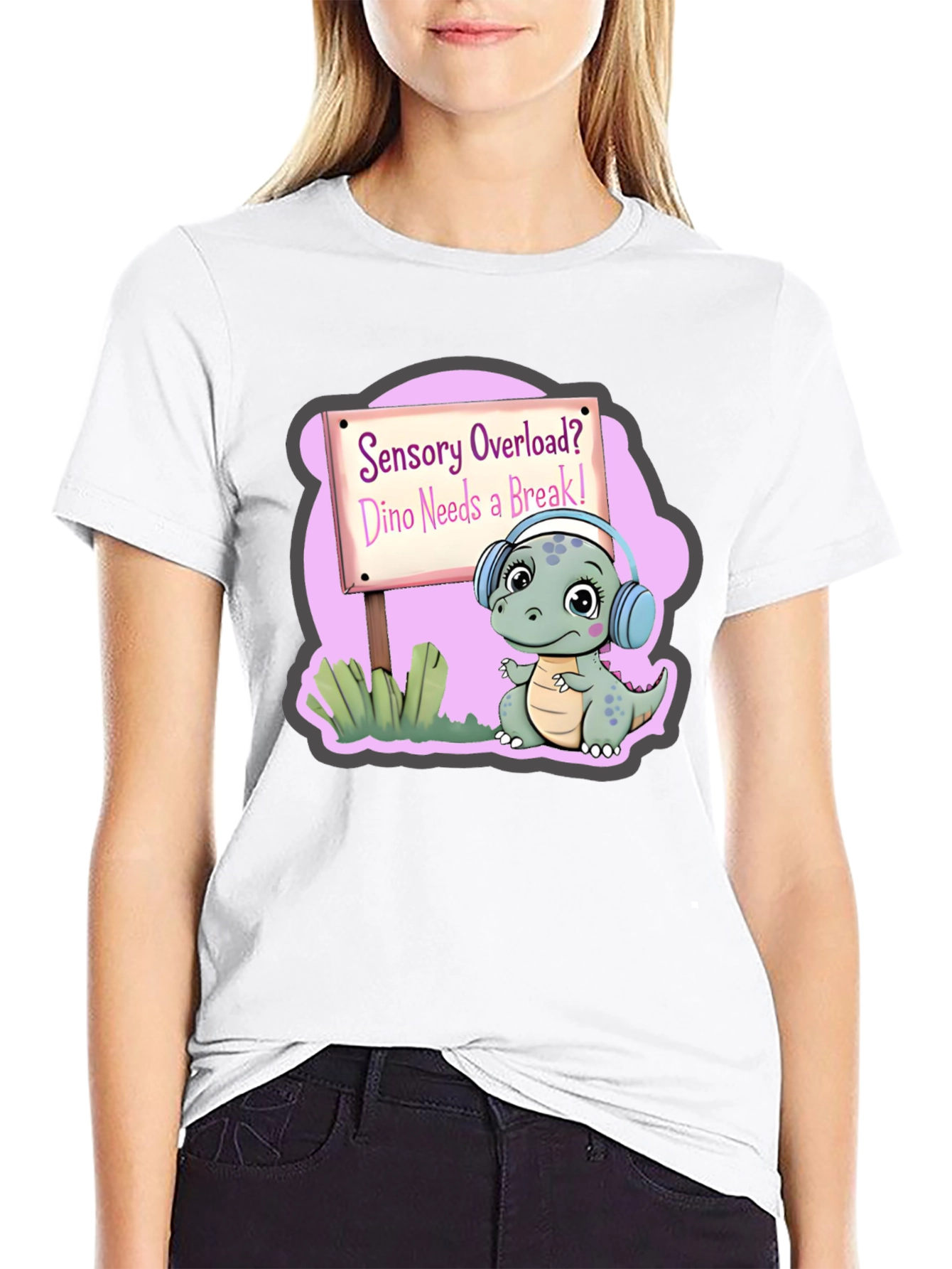Sensory Overload Dino T-Shirt Autism Awareness Tee