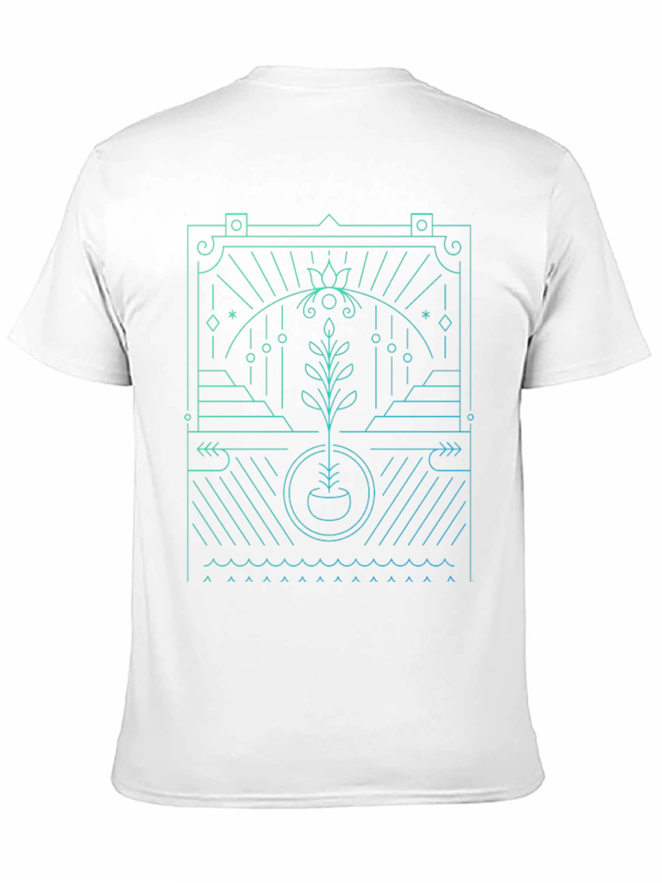 Abstract Plant Graphic Black T-Shirt