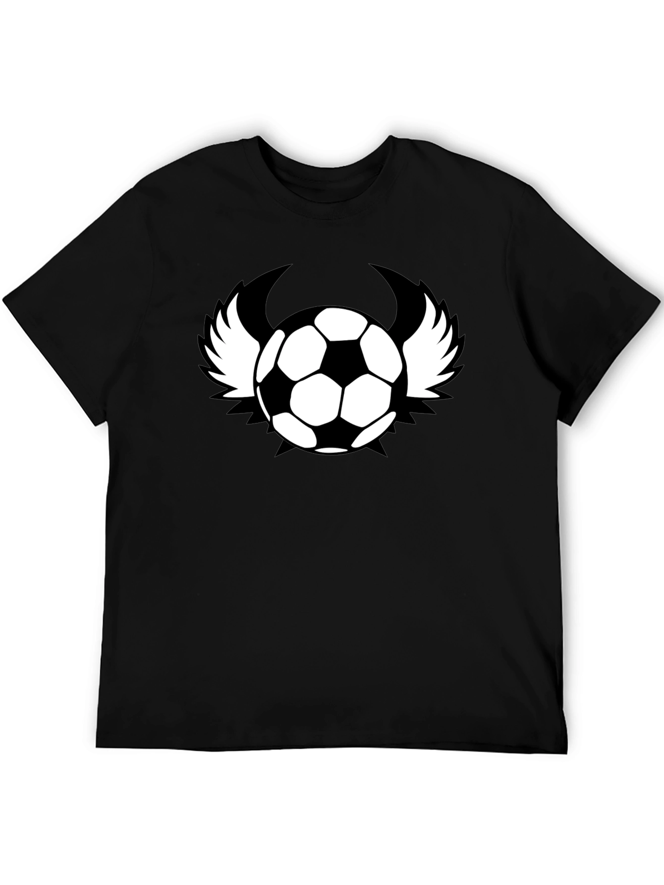 Winged Soccer Ball Graphic T-Shirt