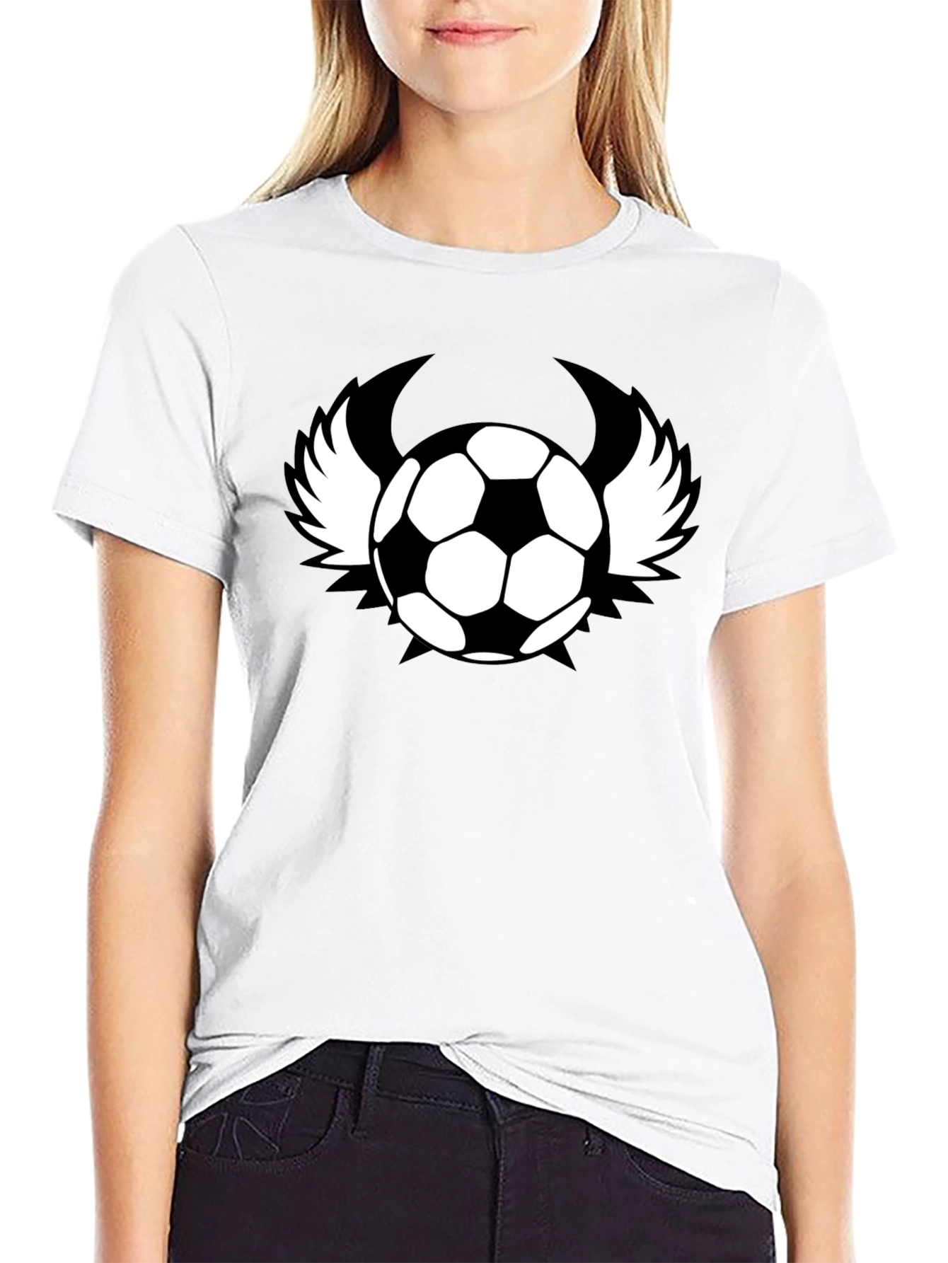 Winged Soccer Ball Graphic T-Shirt