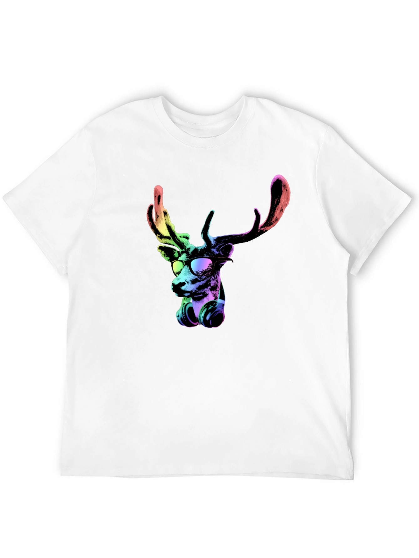 Cool Deer Graphic Tee - Black Cotton T-Shirt