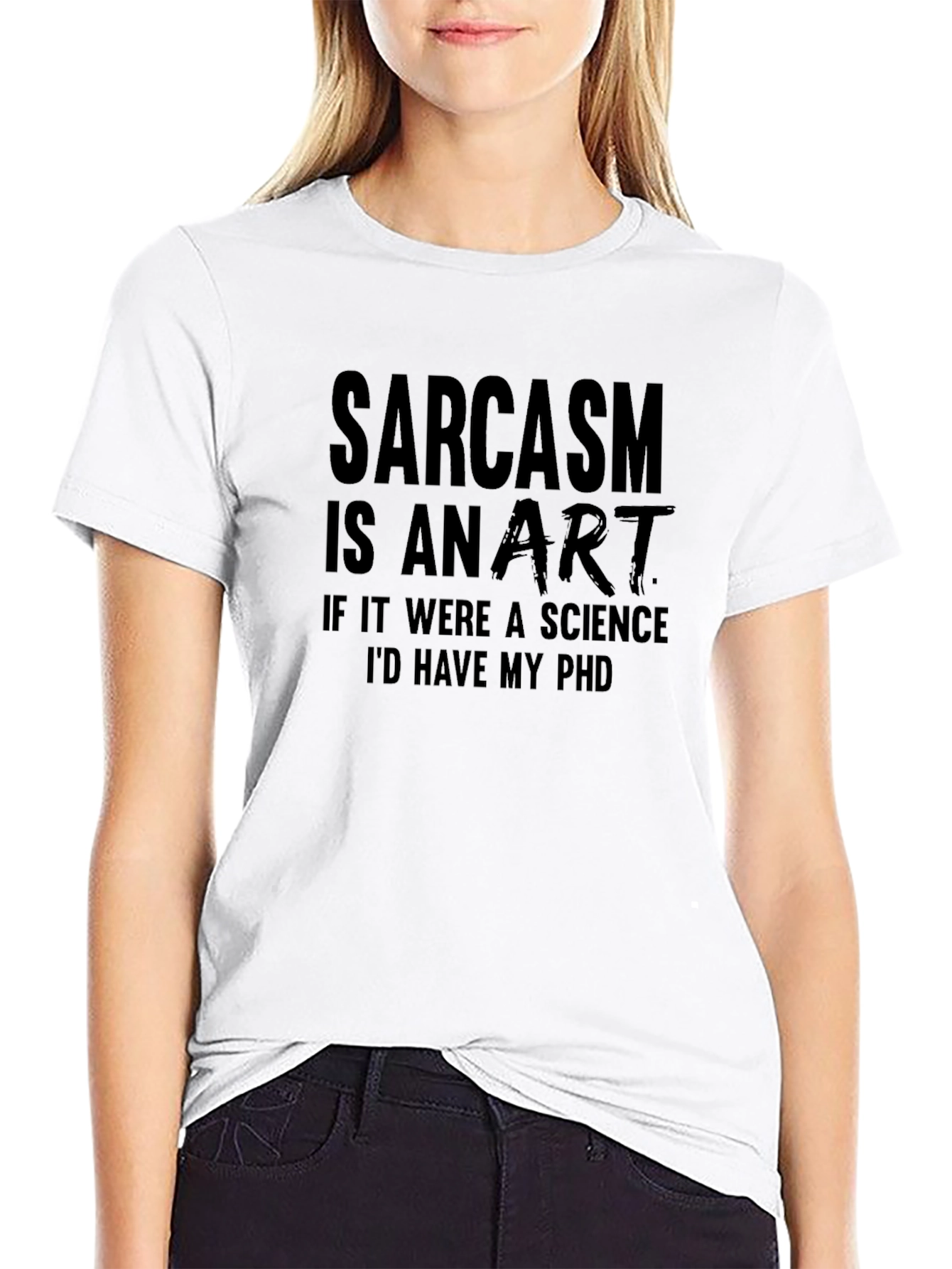 Sarcasm Art Black T-Shirt Novelty Humor Tee