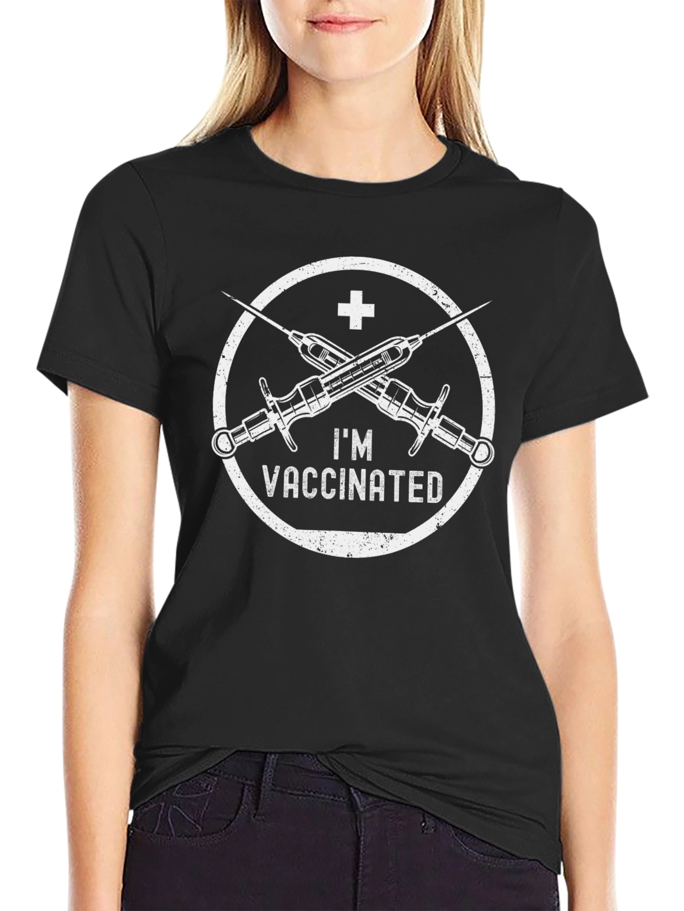 Im Vaccinated T-Shirt - Black Graphic Tee