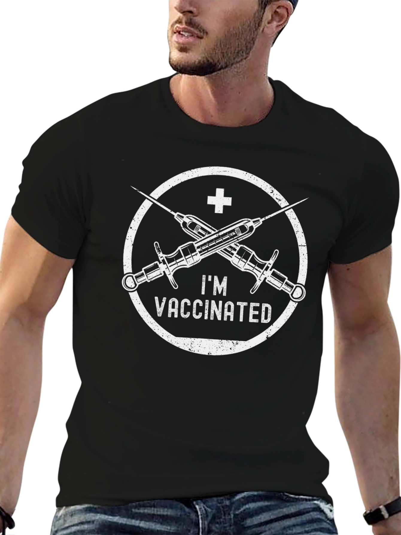 Im Vaccinated T-Shirt - Black Graphic Tee