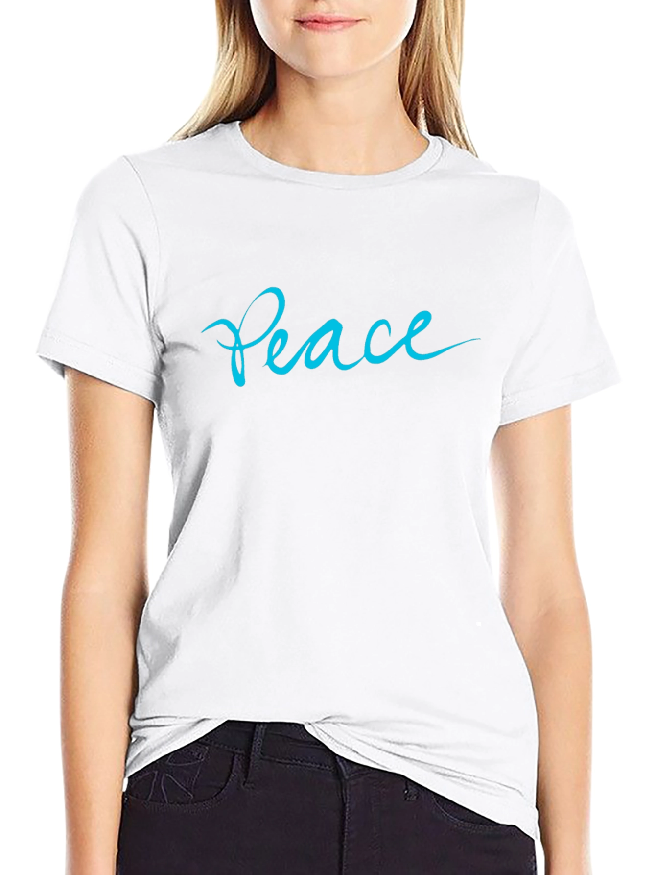 Peace Script Black T-Shirt