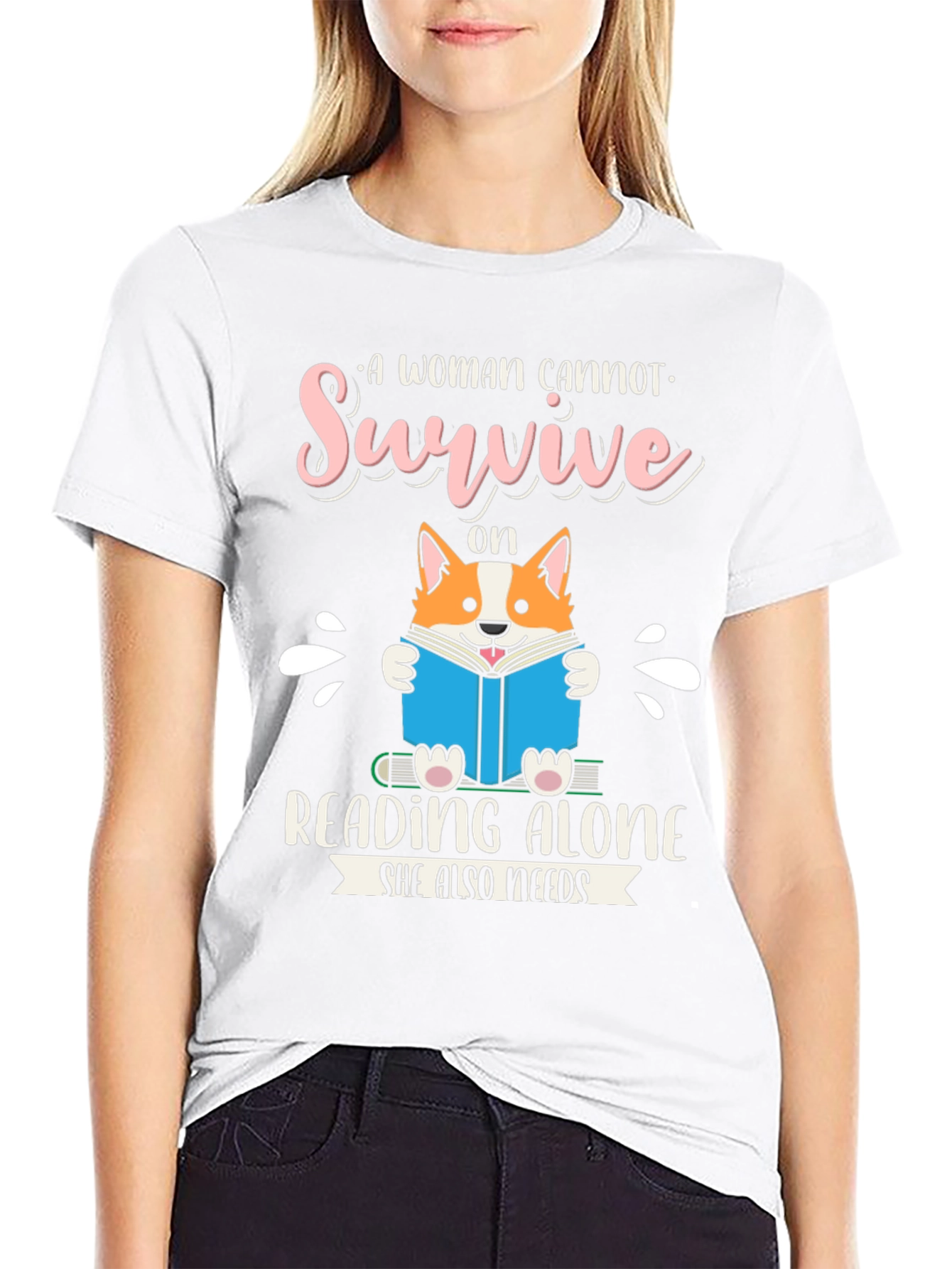 Funny Book Lover Corgi T-Shirt