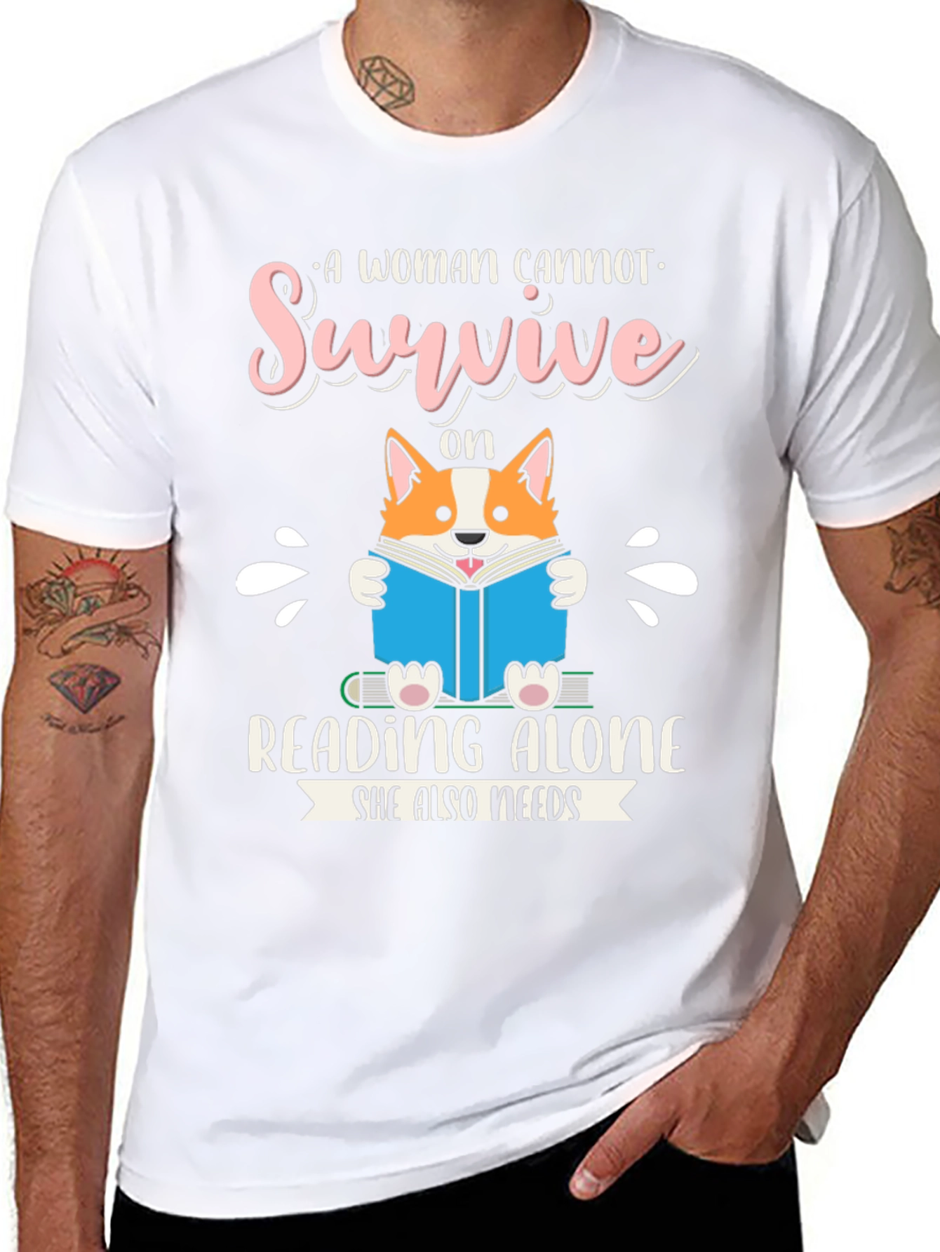 Funny Book Lover Corgi T-Shirt